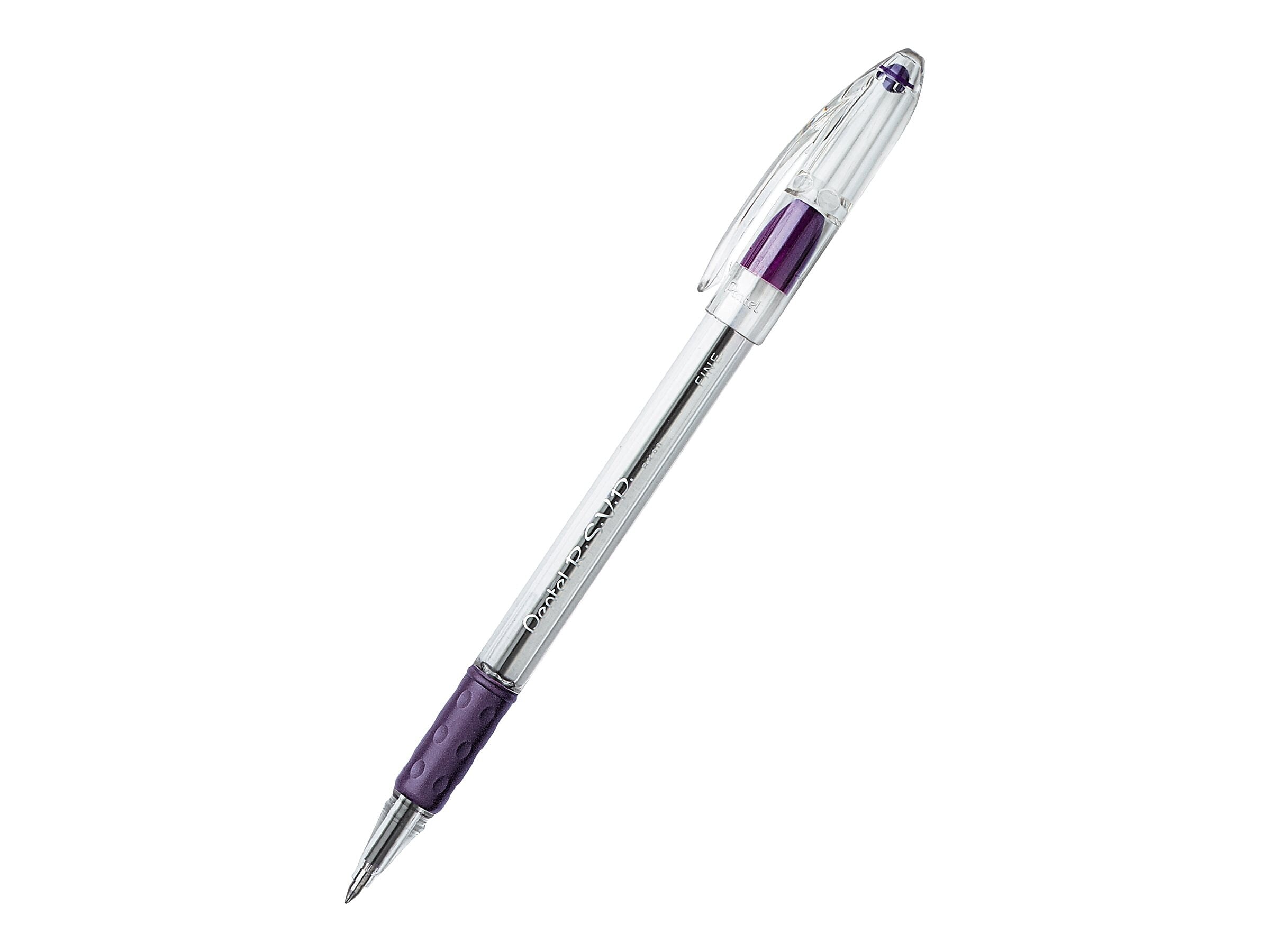 Pentel R.S.V.P. Ballpoint Pens, Fine Point, Purple Ink, Dozen