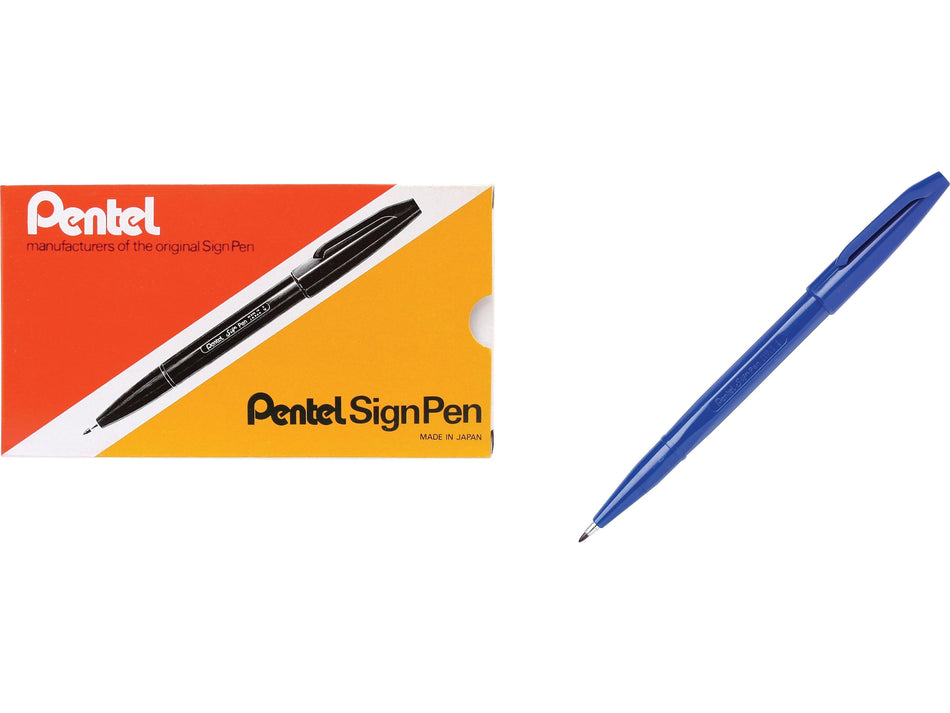 Pentel Sign Gel Pens, Fine Point, Blue Ink, Dozen