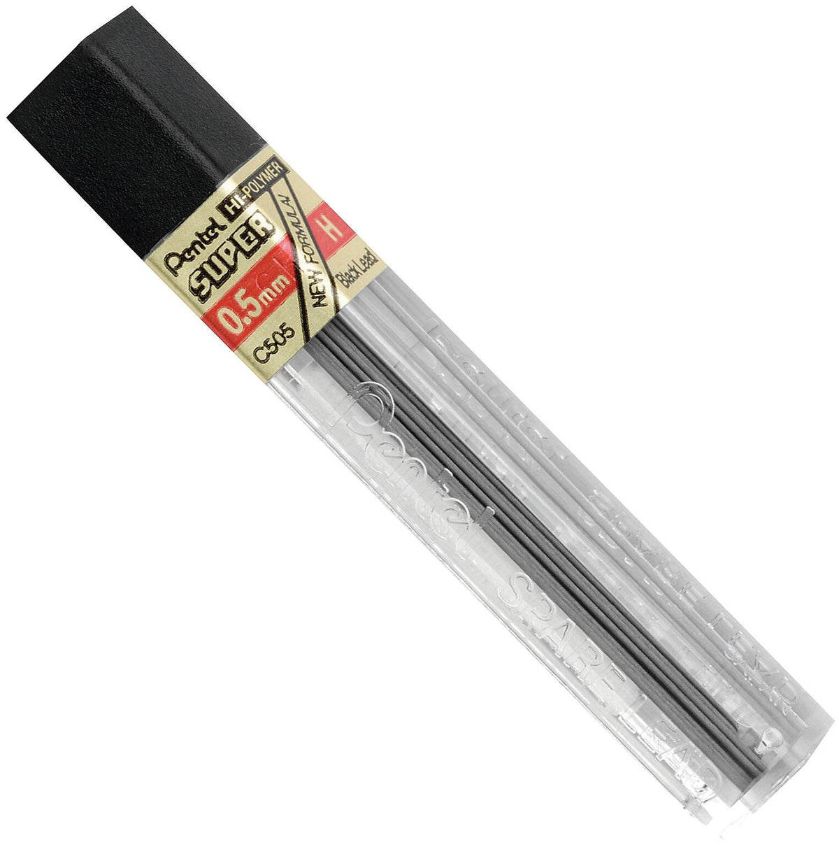 Pentel Super Hi-Polymer Lead Refill, 0.5mm, 12/Leads