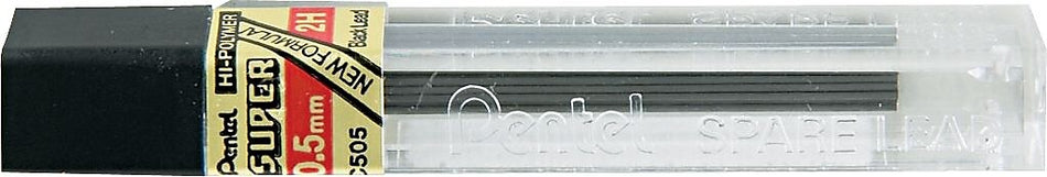 Pentel Super Hi-Polymer Lead Refill, 0.5mm, 12/Leads