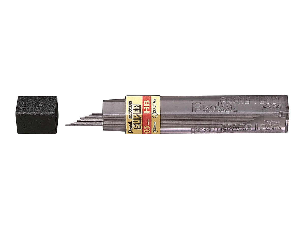 Pentel Super Hi-Polymer Lead Refill, 0.5mm, 12/Leads