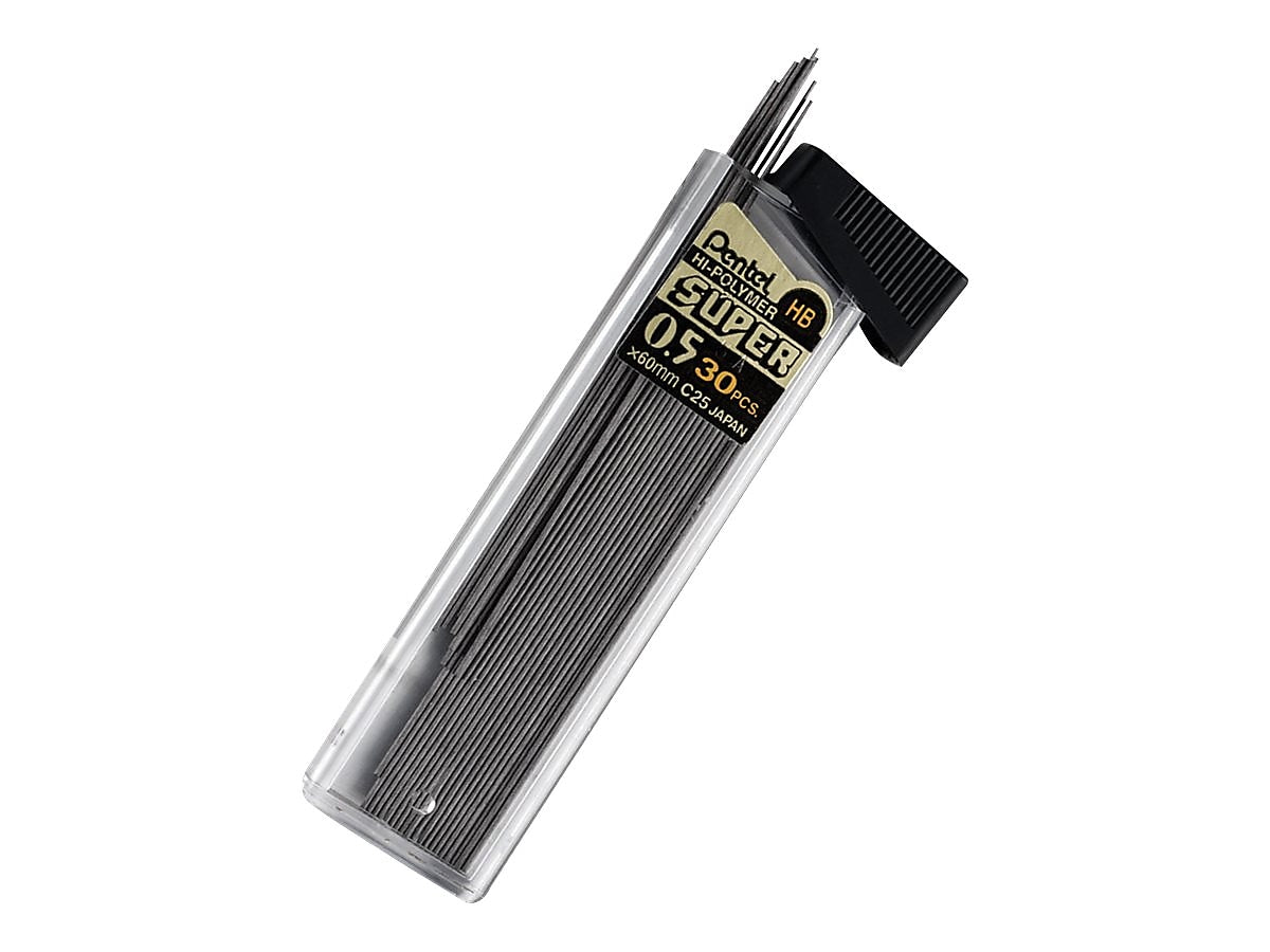 Pentel Super Hi-Polymer Lead Refill, 0.5mm, 30/Leads