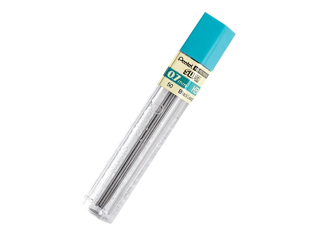 Pentel Super Hi-Polymer Lead Refill, 0.7mm, 12/Leads