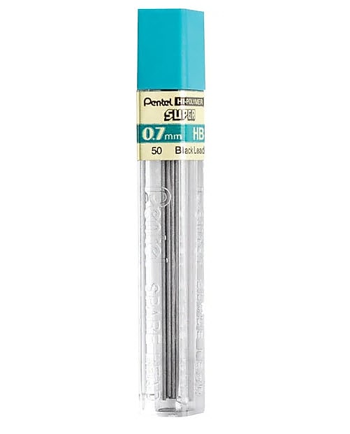 Pentel Super Hi-Polymer Lead Refill, 0.7mm, 12/Leads