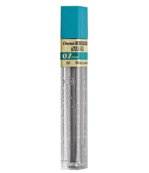 Pentel Super Hi-Polymer Lead Refill, 0.7mm, 12/Leads