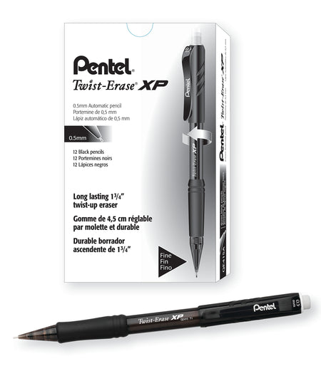 Pentel Twist-Erase EXPRESS Mechanical Pencil, 0.5mm, #2 Medium Lead, Dozen