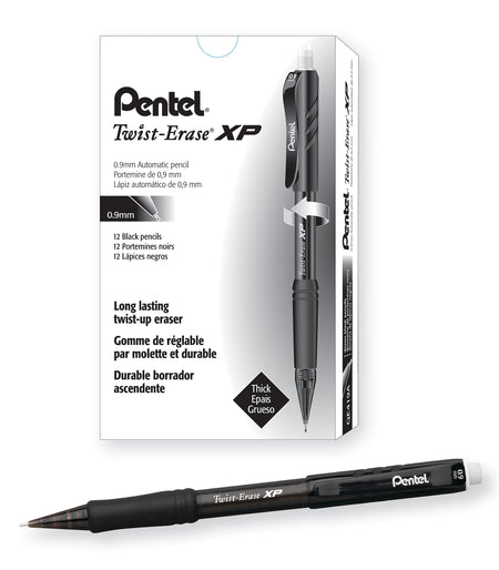 Pentel Twist-Erase EXPRESS Mechanical Pencil, 0.9mm, #2 Medium Lead, Dozen