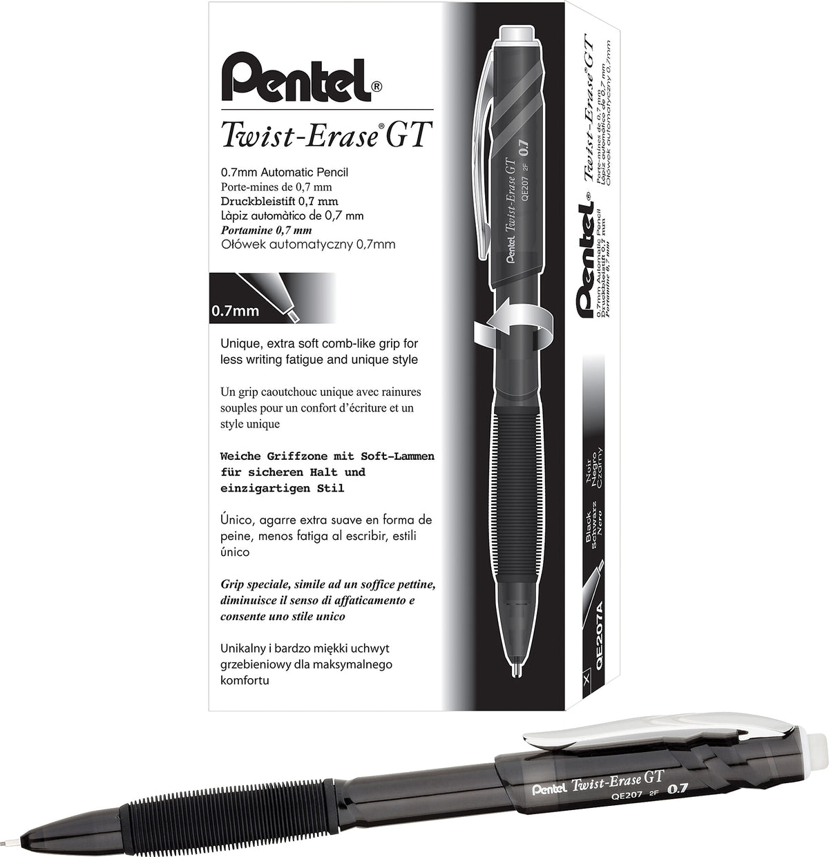 Pentel Twist Erase GT Mechanical Pencil, 0.7mm, #2 Medium Lead, Dozen