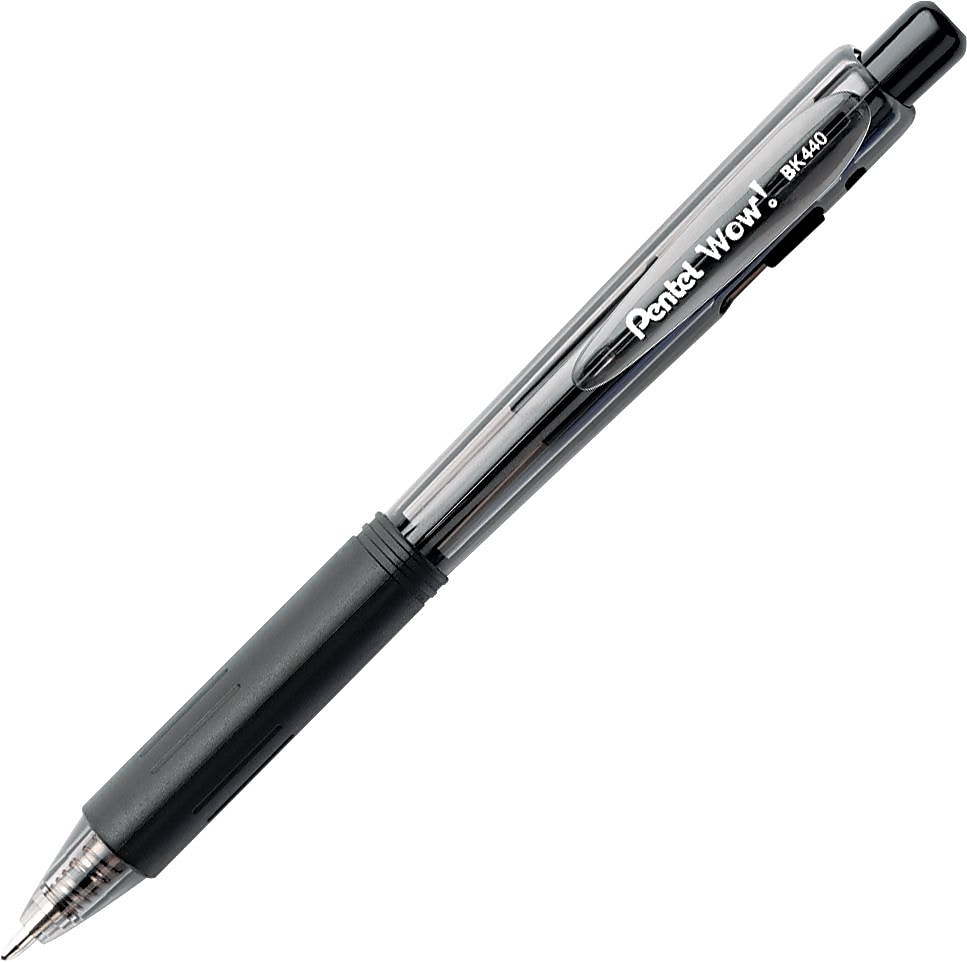 Pentel WOW! Retractable Ballpoint Pens, Medium Point, Assorted Ink, 18/Pack