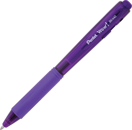 Pentel WOW Retractable Ballpoint Pens, Medium Point, Assorted Ink, 8/Pack