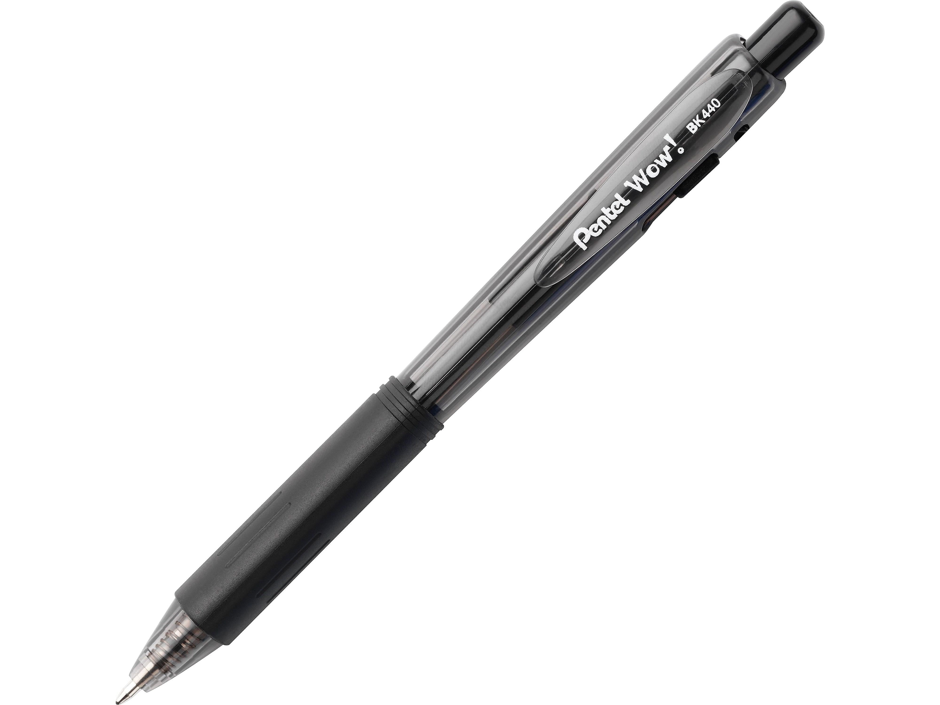 Pentel WOW! Retractable Ballpoint Pens, Medium Point, Black Ink, 18 Pack