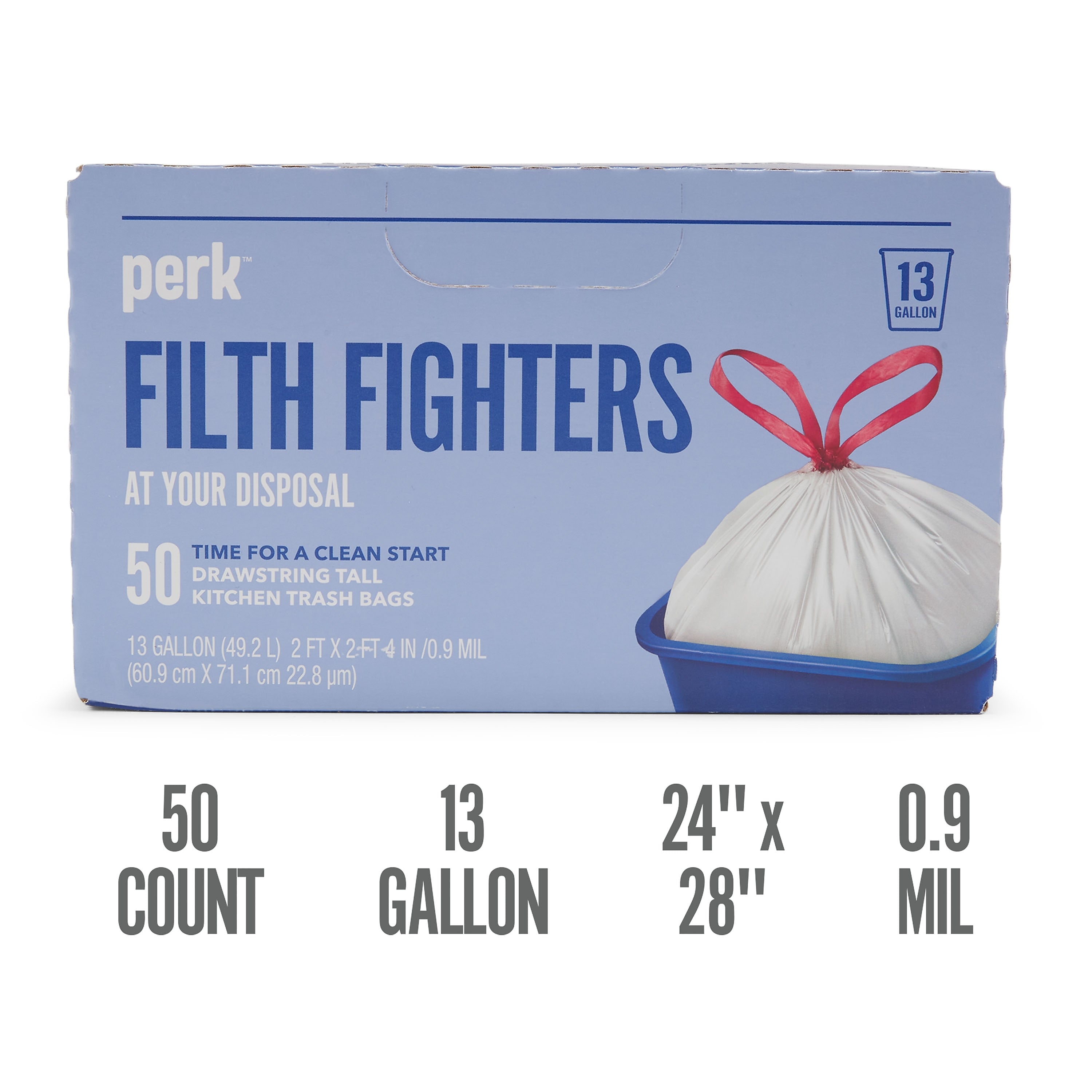 Perk™ 13 Gallon Kitchen Trash Bag, 28