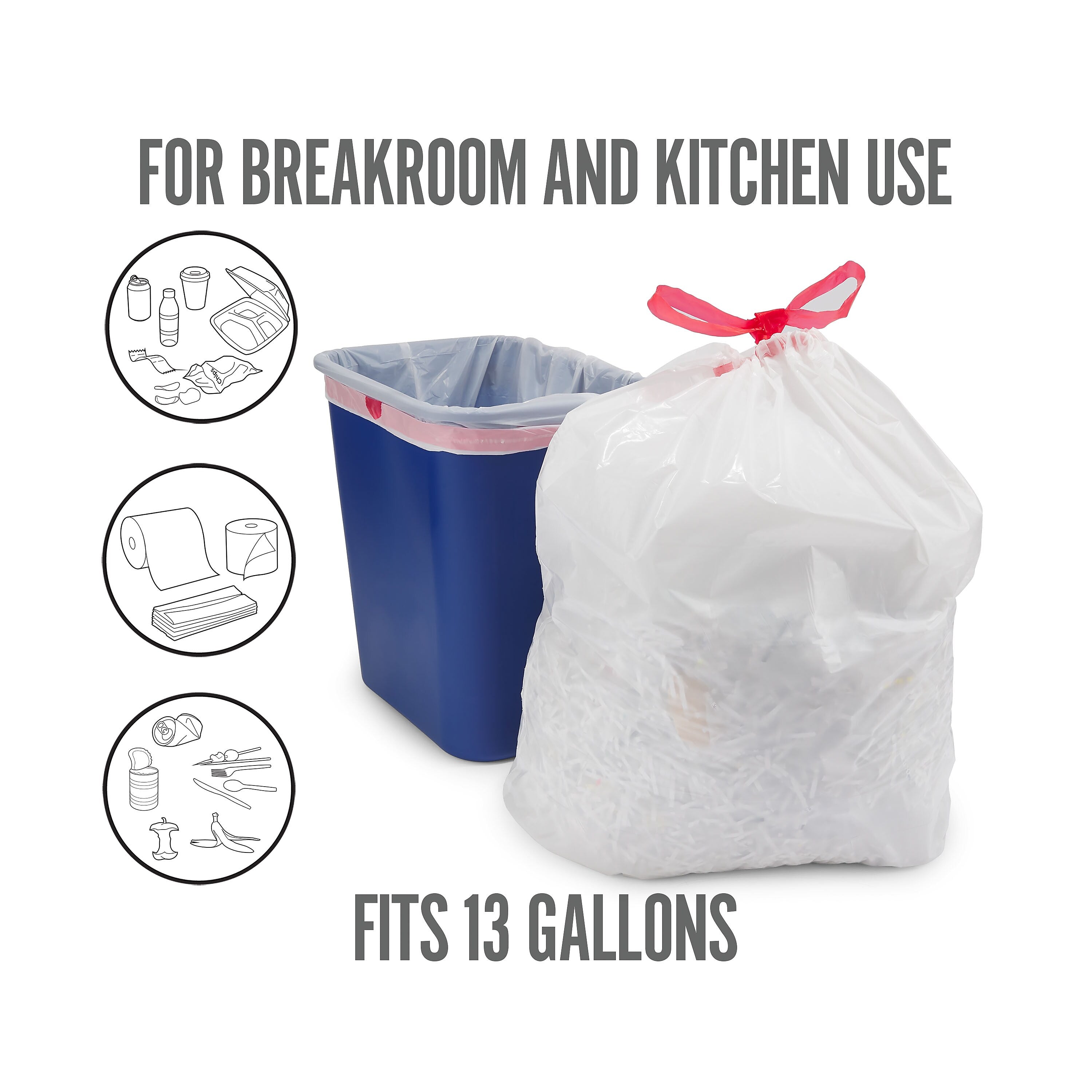 Perk™ 13 Gallon Kitchen Trash Bag, 28