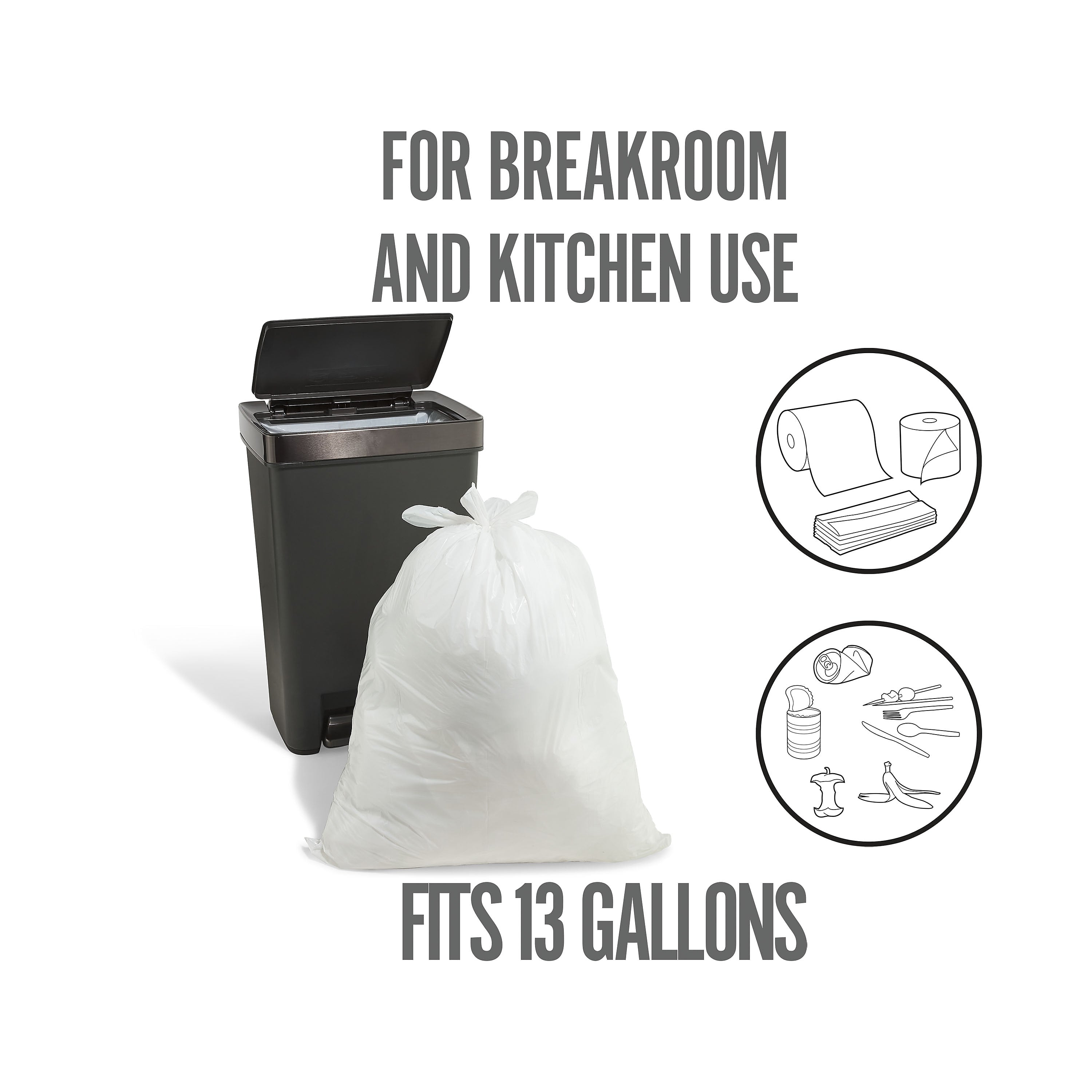 Perk™ 13 Gallon Kitchen Trash Bag, 28