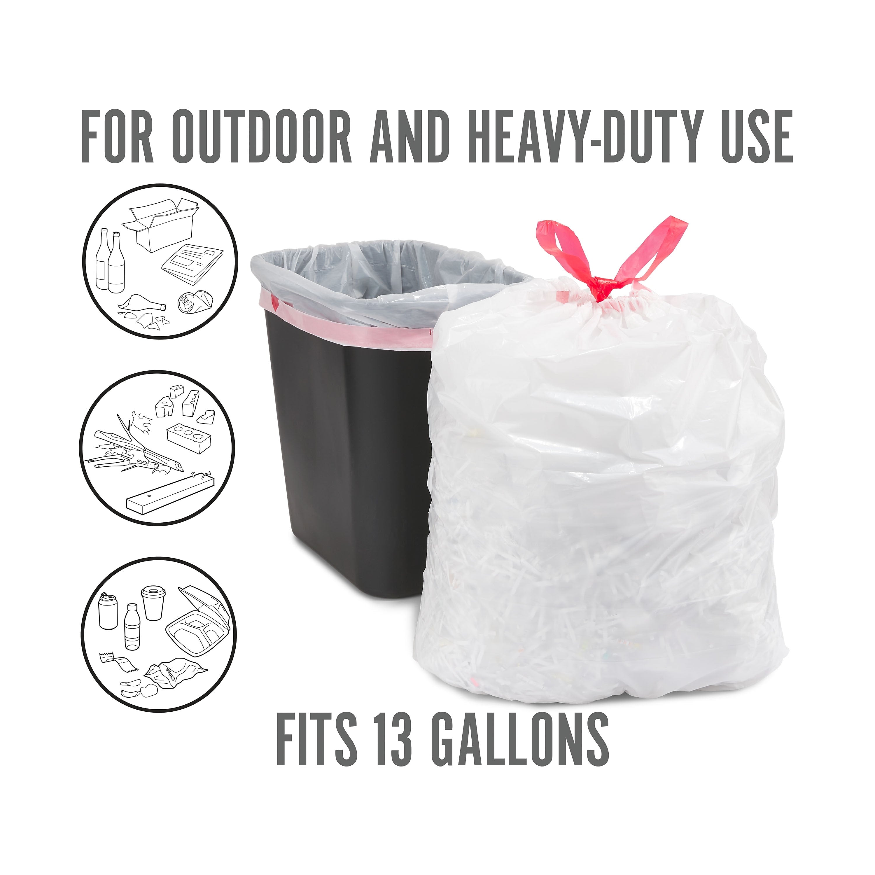 Perk™ 13 Gallon Scented Kitchen Trash Bag, 28
