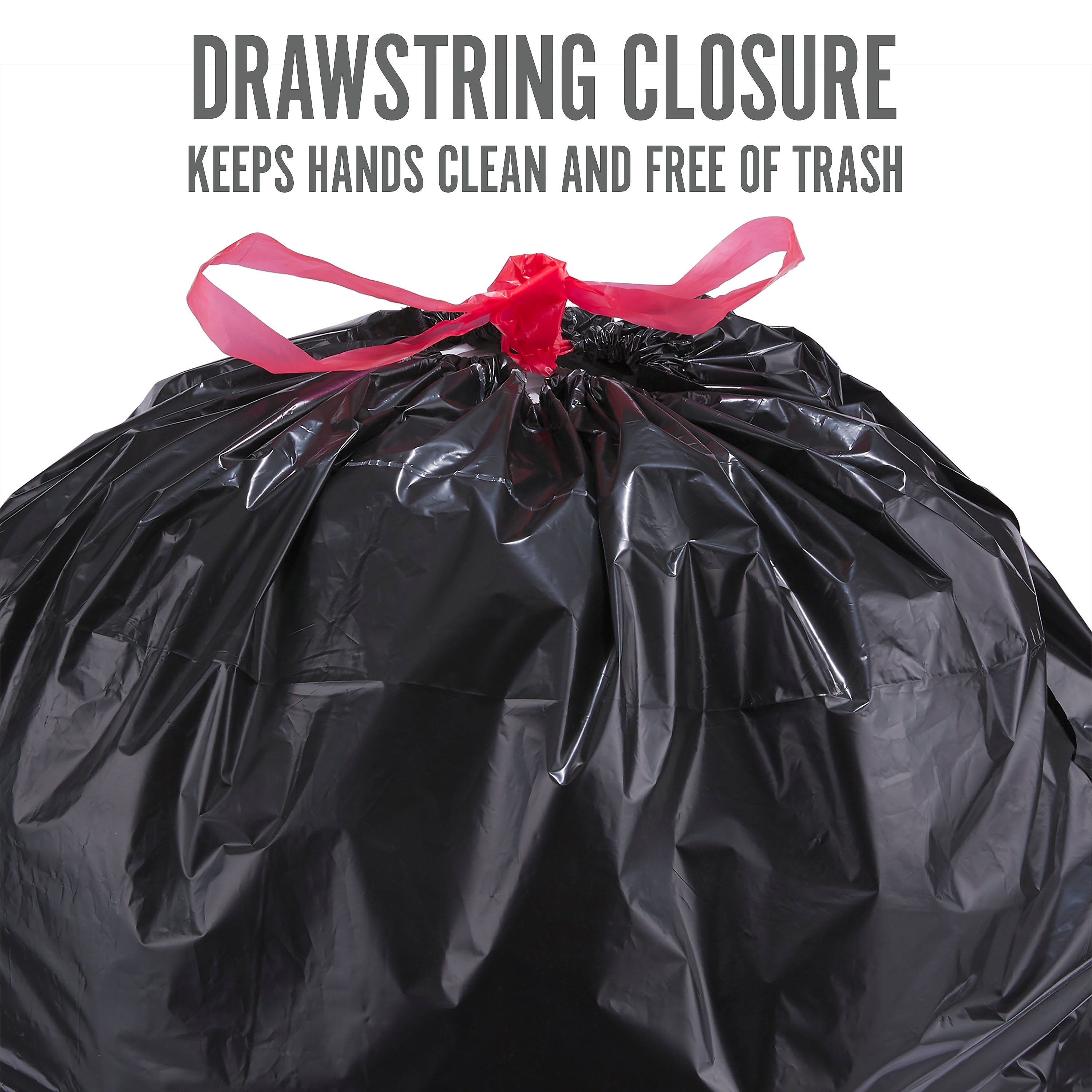 Perk™ 33 Gallon Kitchen Trash Bag, Low Density, 1.1 mil, Black, 30 Bags/Box