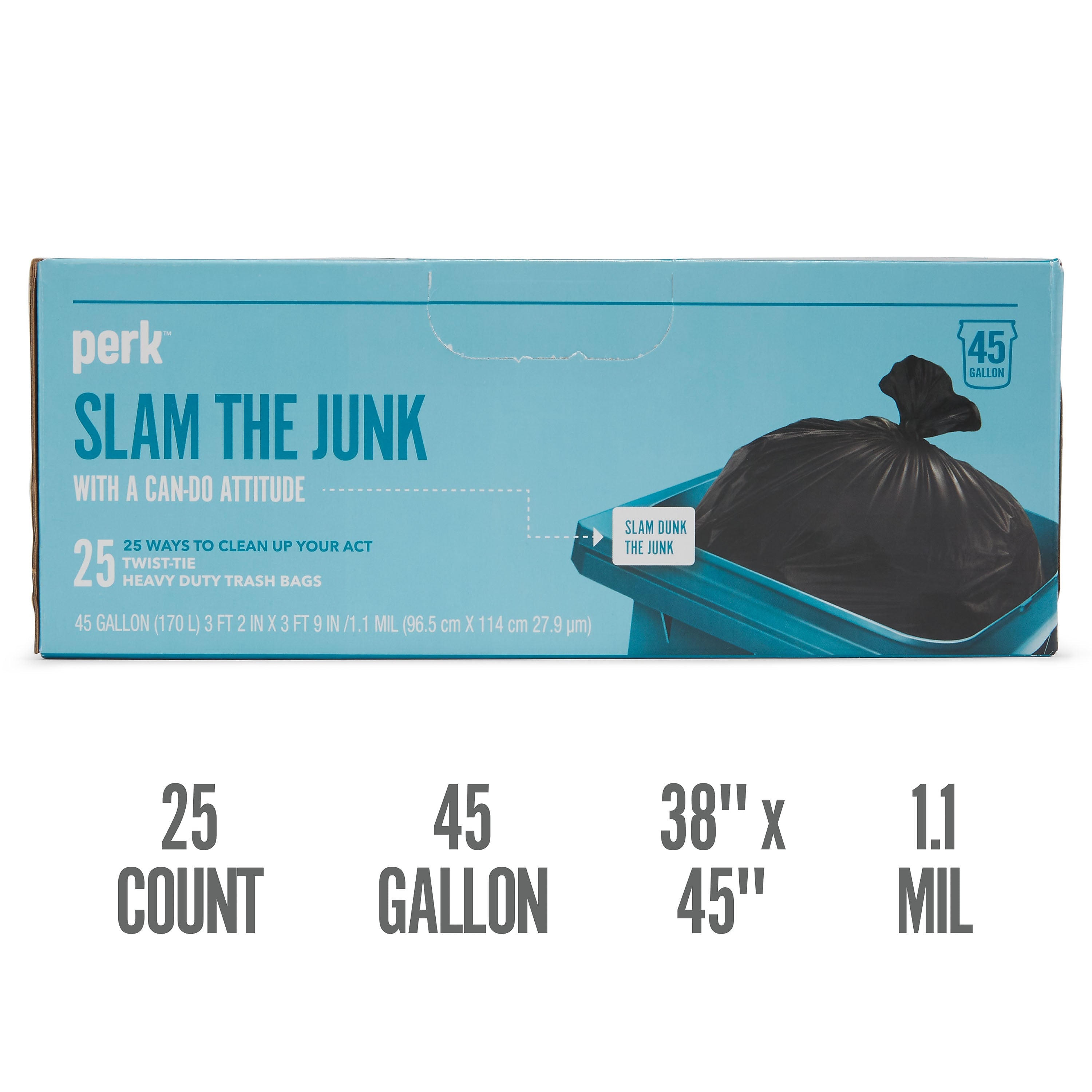 Perk™ 45 Gallon Kitchen Industrial Trash Bag, 45