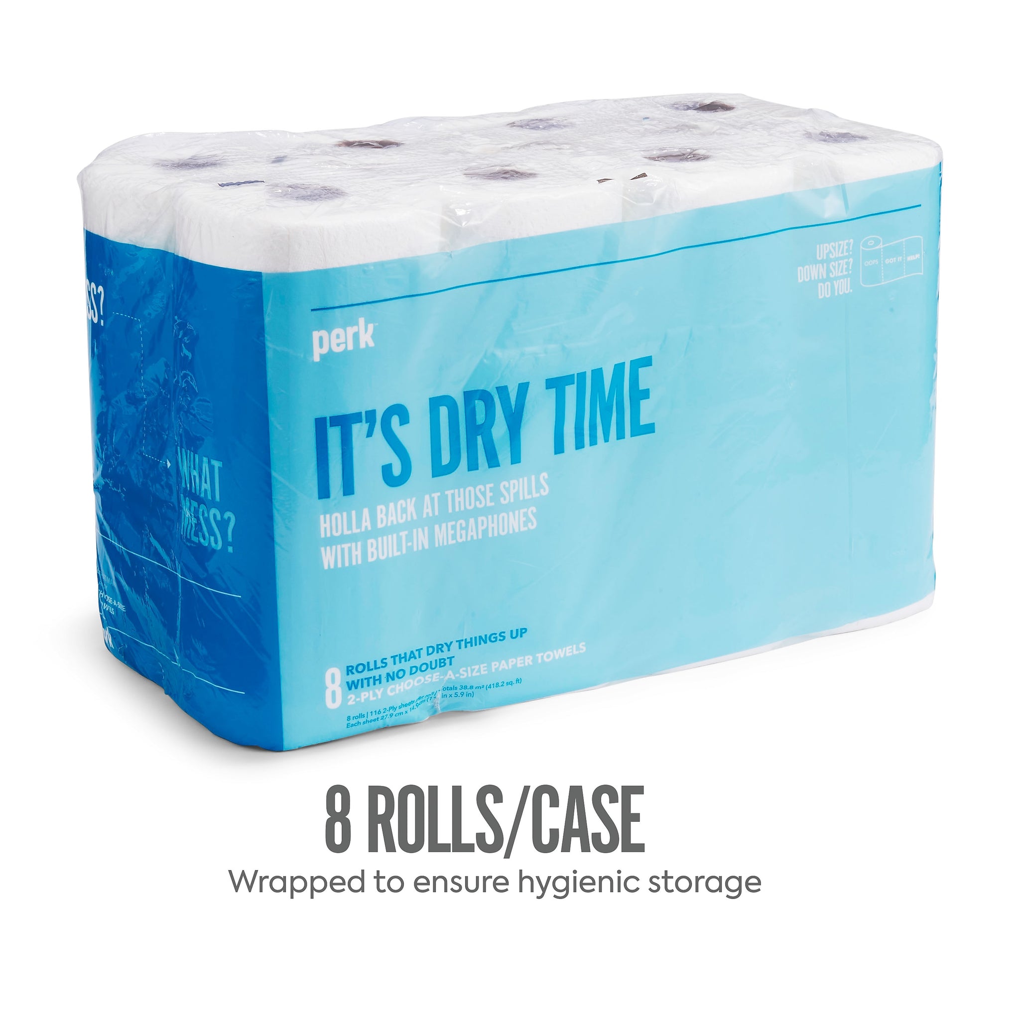 Perk™ Choose-A-Size Paper Towels, 2-ply, 116 Sheets/Roll, 8 Rolls/Pack