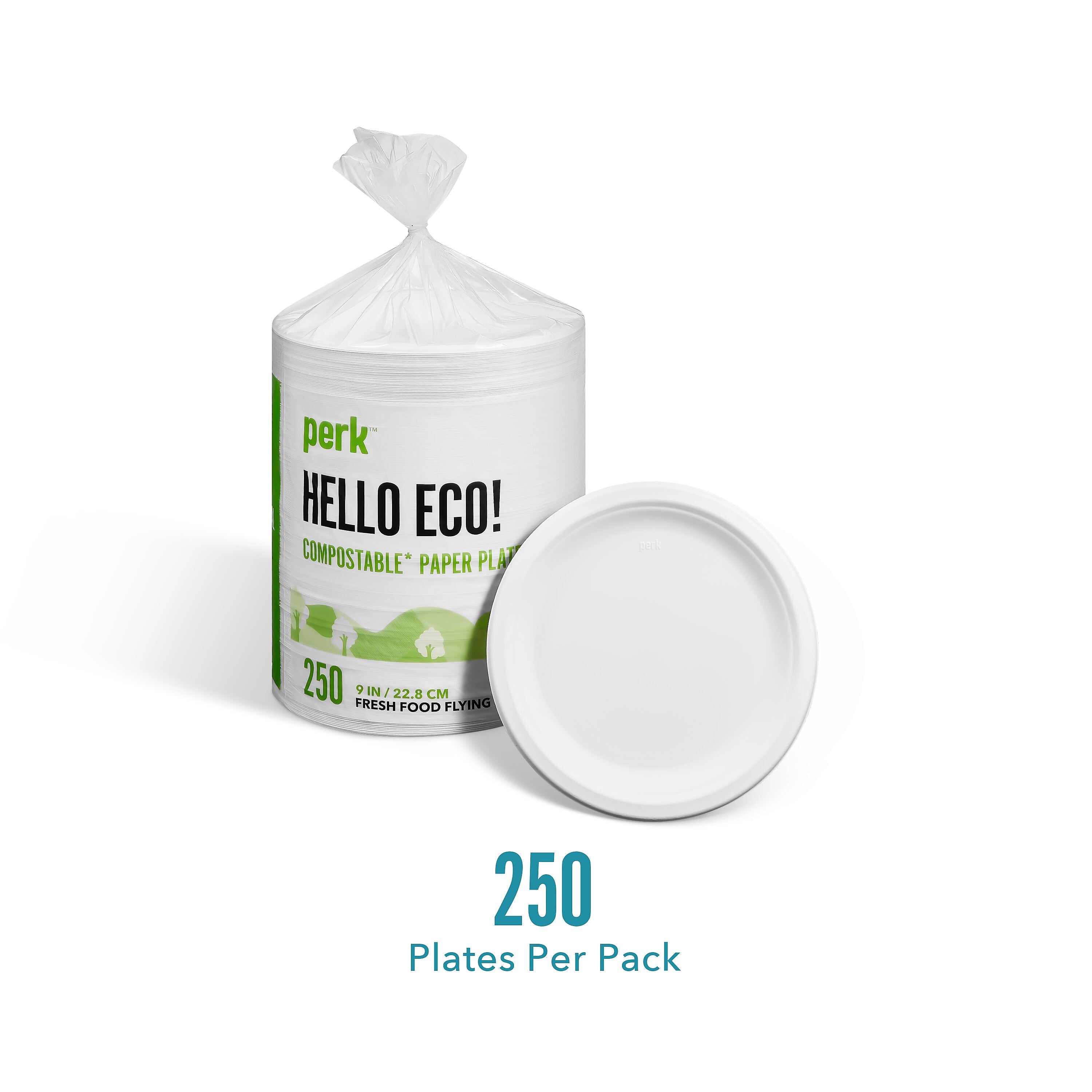 Perk™ Compostable Paper Plates, 9