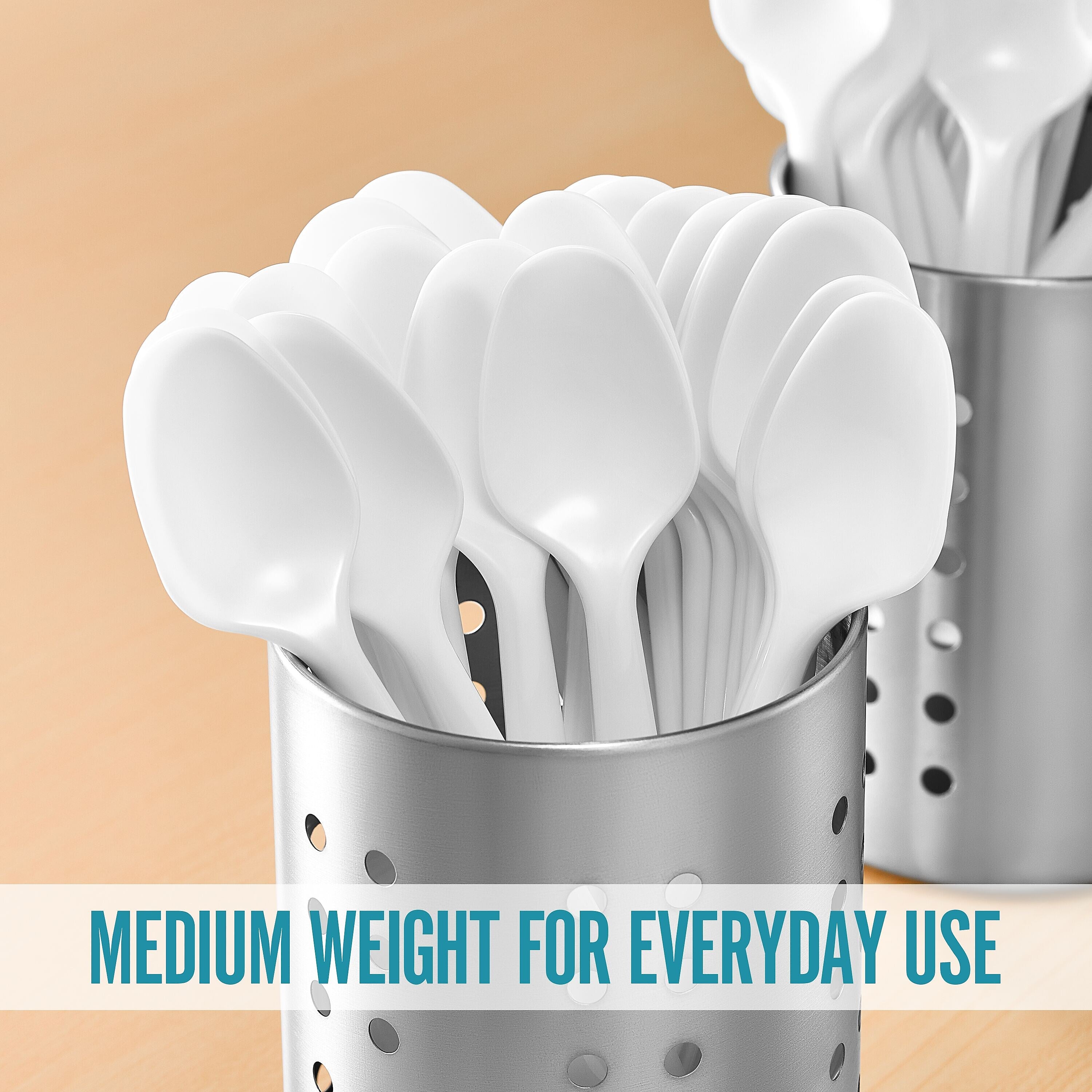 Perk™ Compostable PLA Spoon, Medium-Weight, White, 1800/Carton
