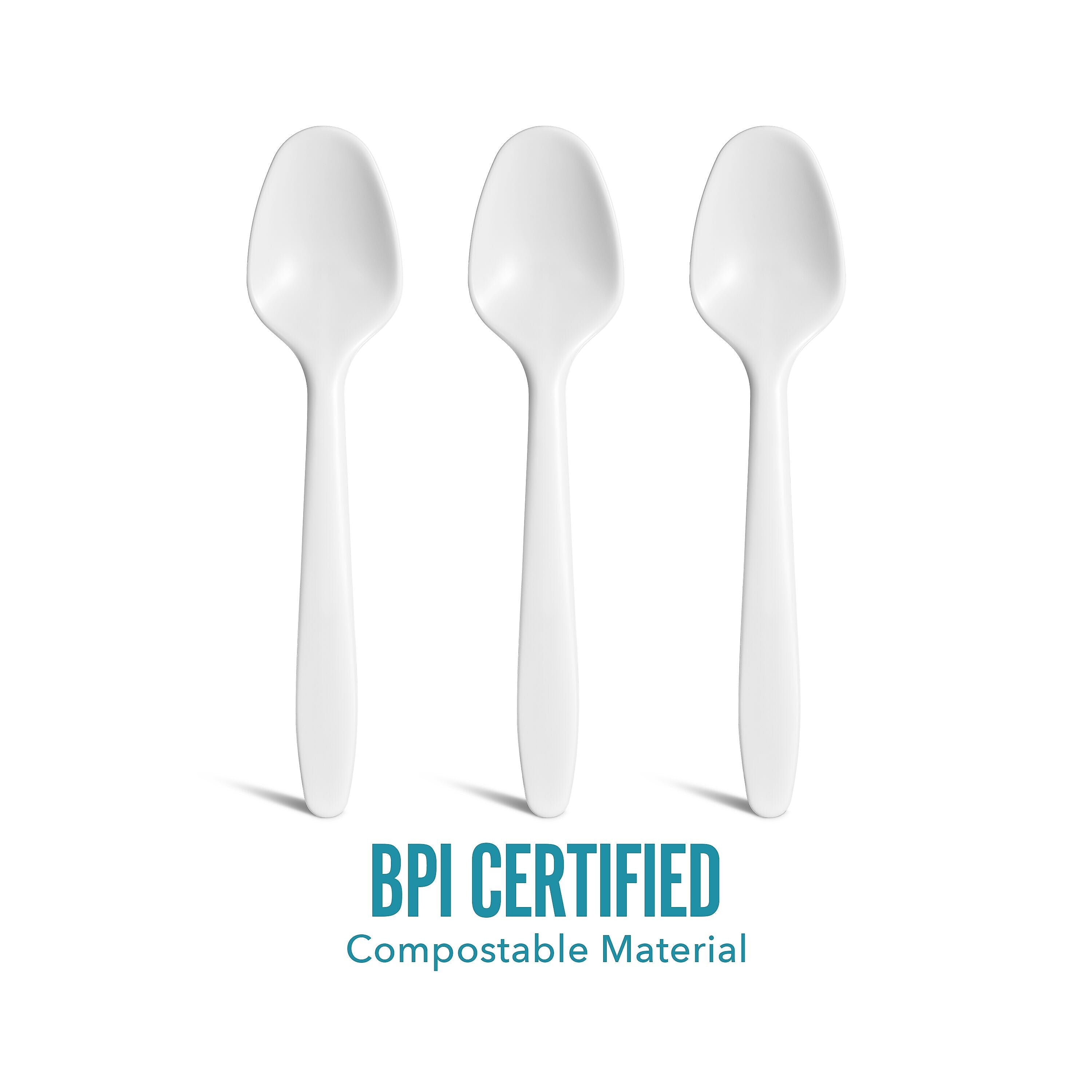 Perk™ Compostable PLA Spoon, Medium-Weight, White, 300/Pack