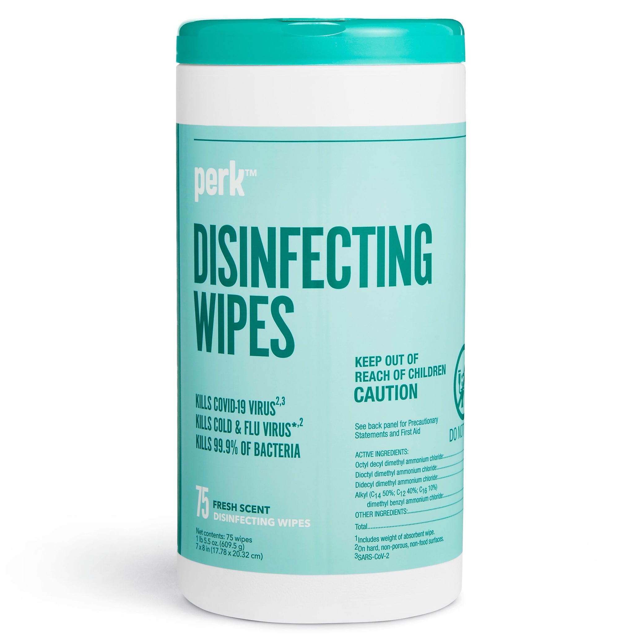Perk™ Disinfecting Wipes, Fresh, 75 Wipes/Pack