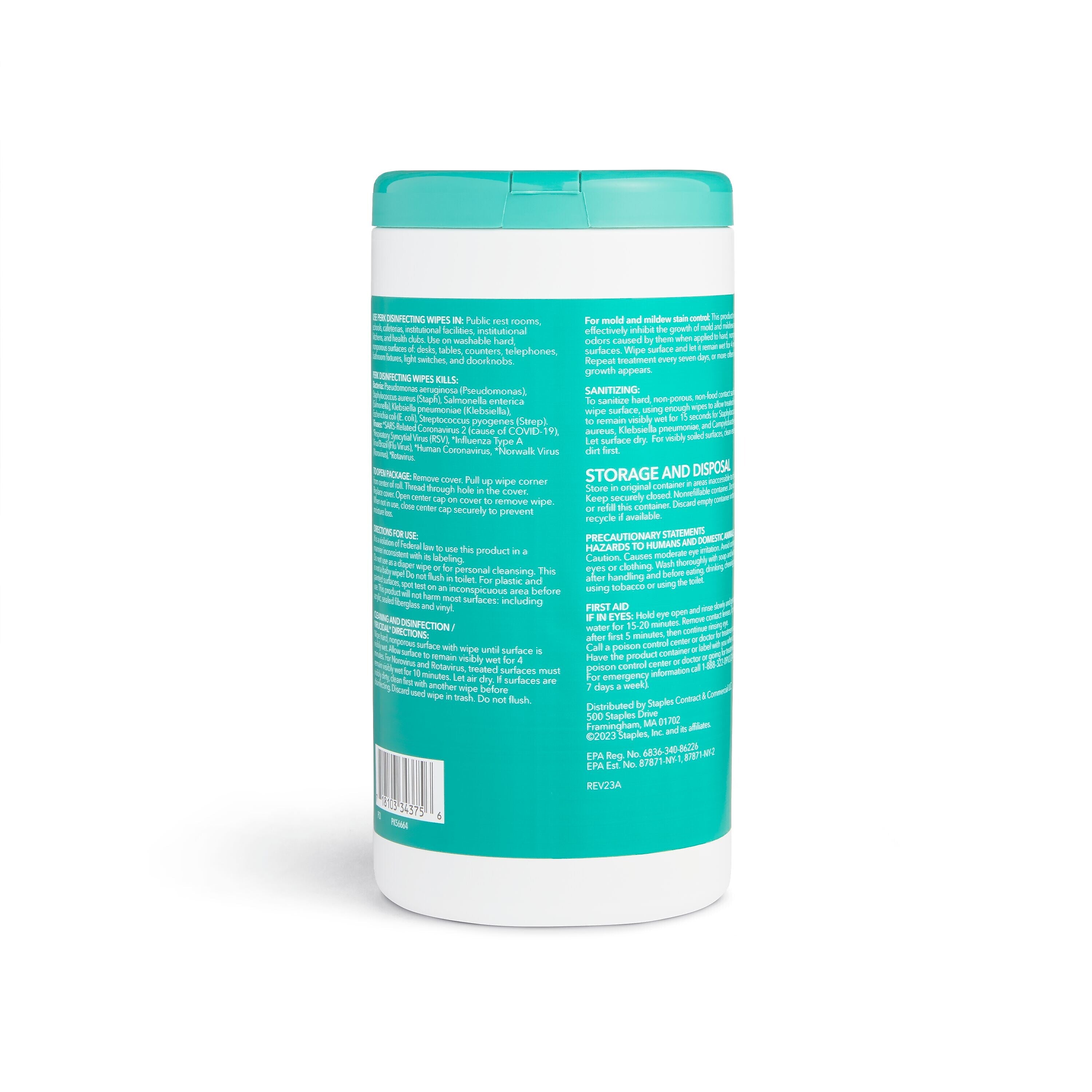 Perk™ Disinfecting Wipes, Fresh, 75 Wipes/Pack