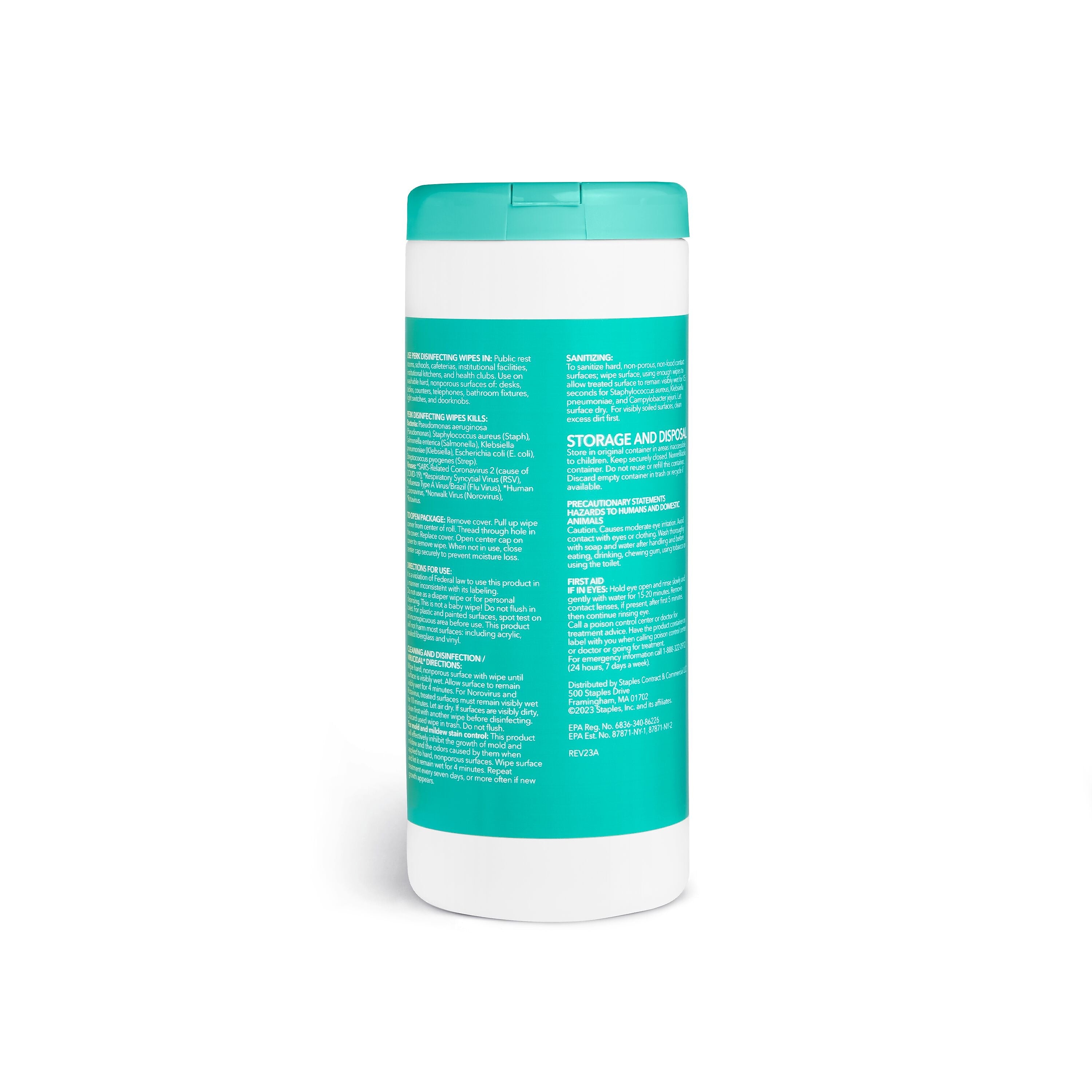 Perk™ Disinfecting Wipes, Fresh & Lemon Scent, 35 Wipes/Container, 3/Pack