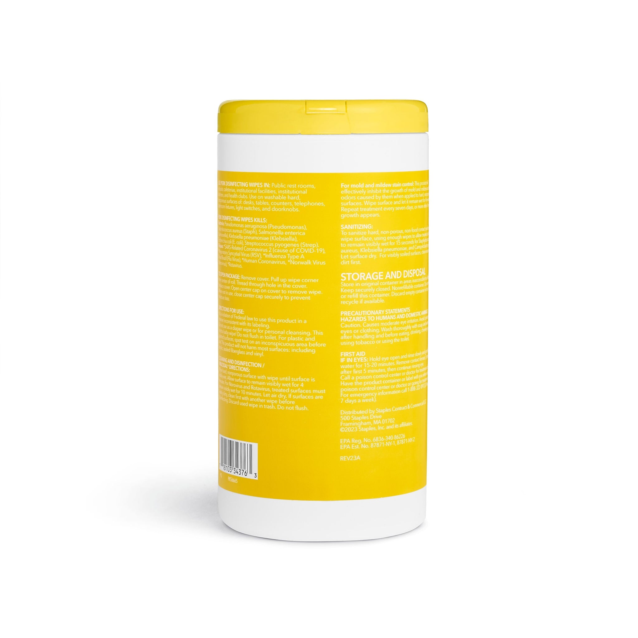 Perk™ Disinfecting Wipes, Lemon, 75 Wipes/Pack