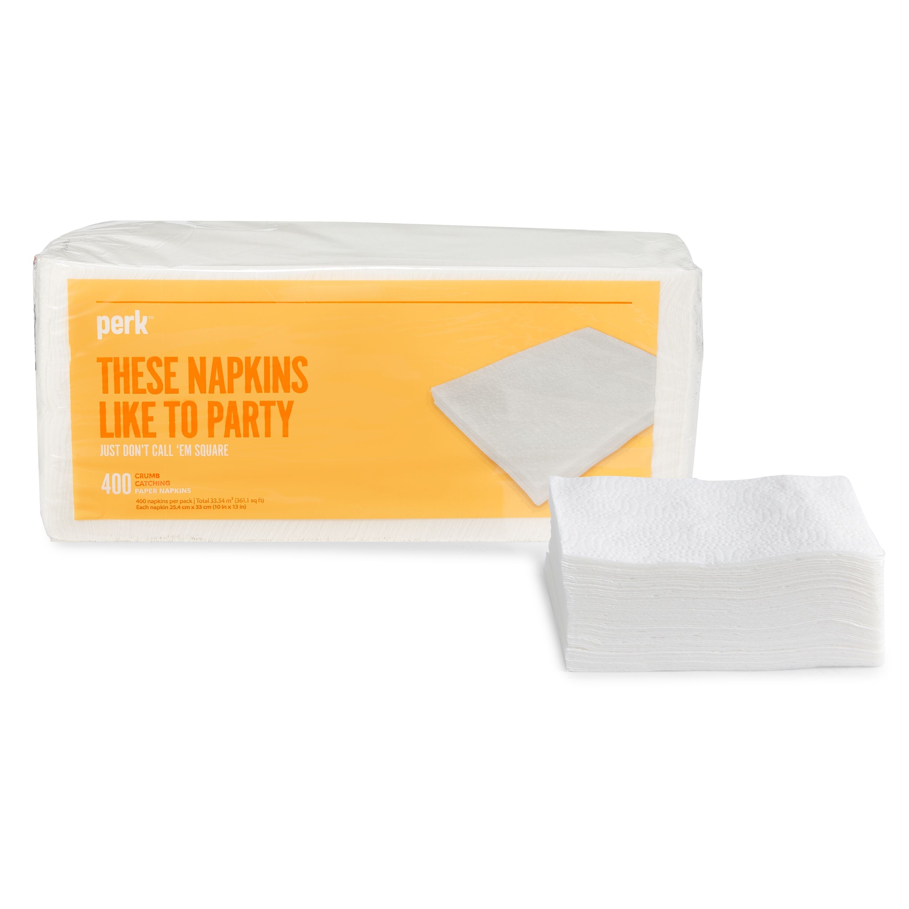 Perk™ Luncheon Lunch Napkin, 1-ply, White, 400 Napkins/Pack