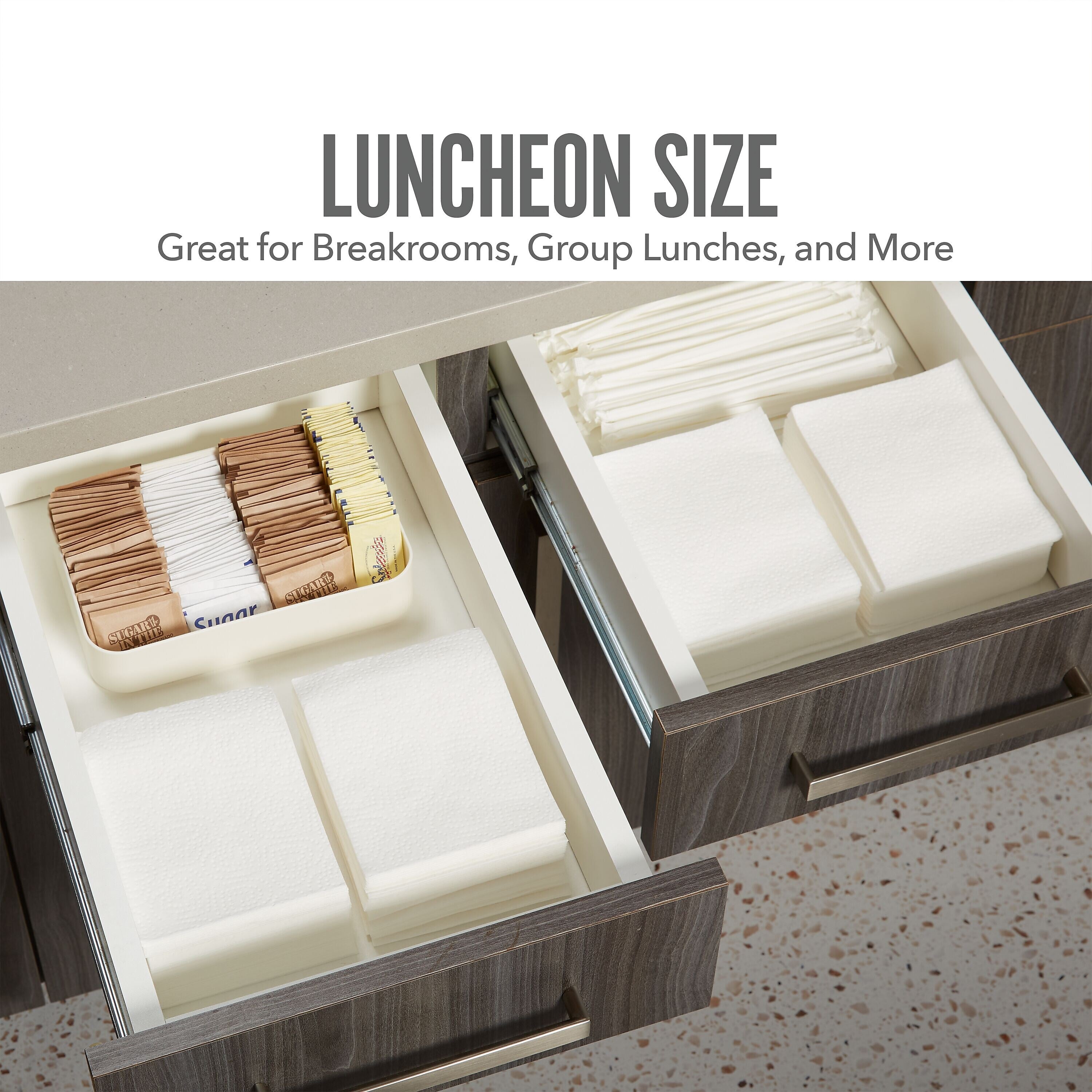 Perk™ Luncheon Lunch Napkin, 1-ply, White, 400 Napkins/Pack