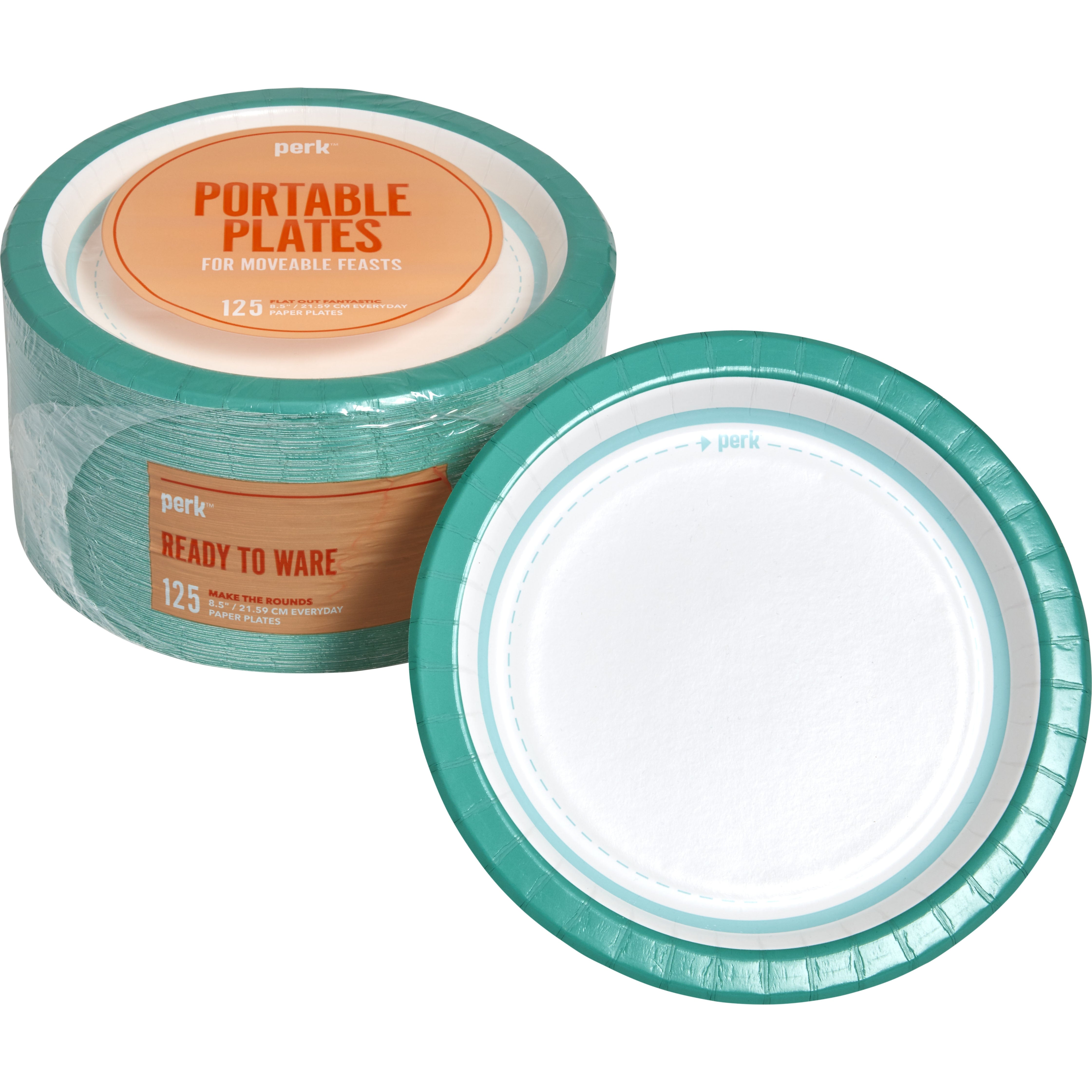 Perk™ Medium-Weight Paper Plates, 8.5