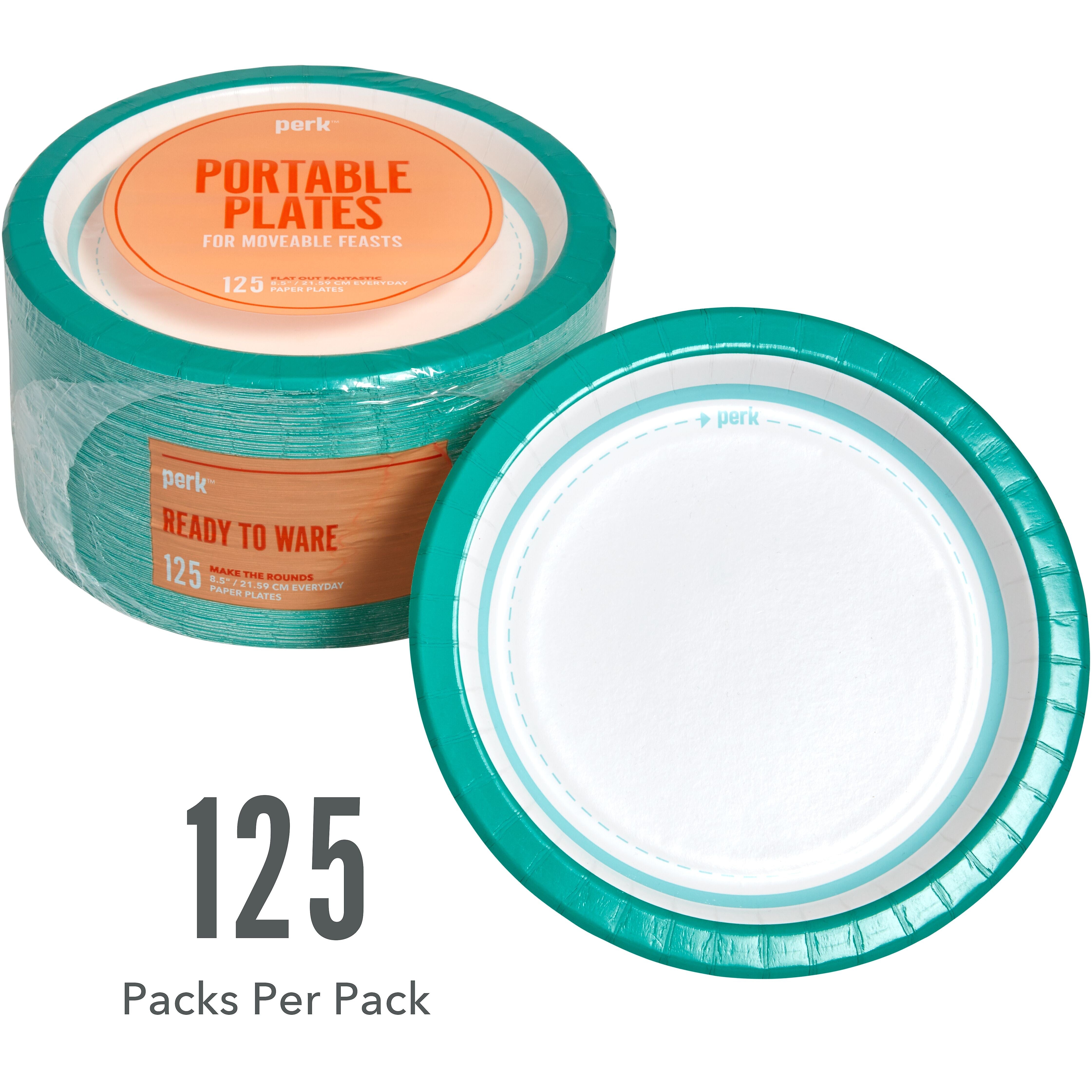 Perk™ Medium-Weight Paper Plates, 8.5