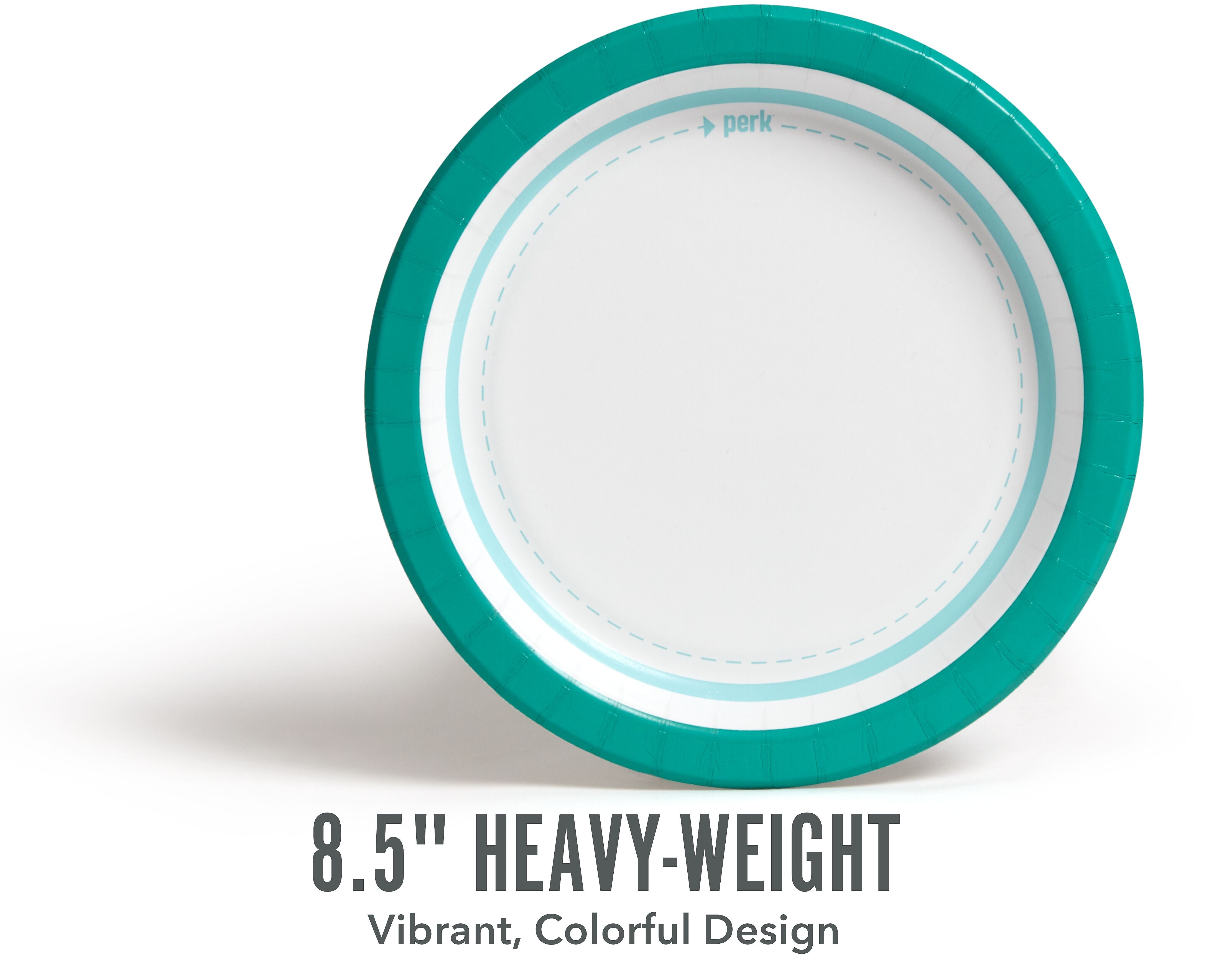 Perk™ Medium-Weight Paper Plates, 8.5