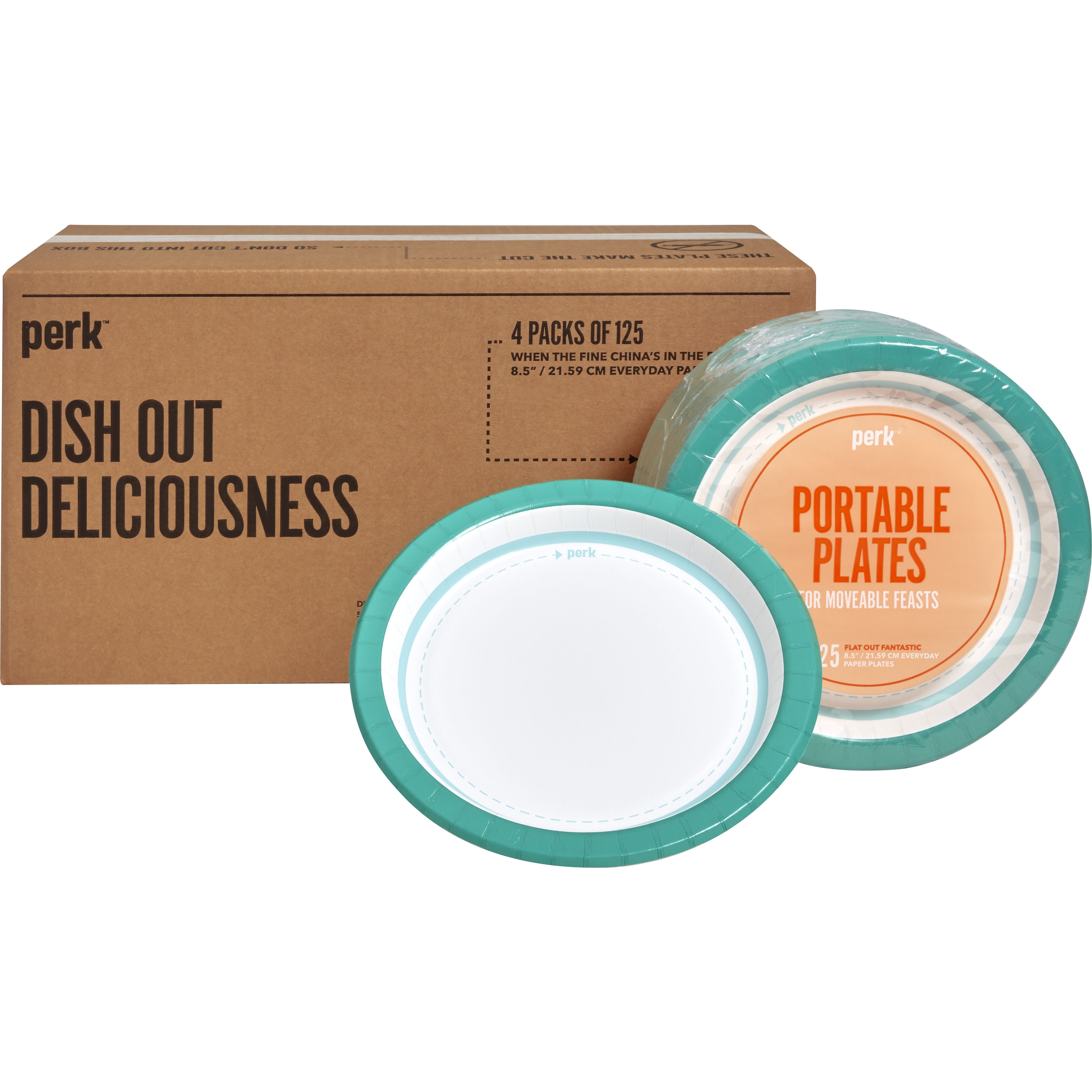 Perk™ Medium-Weight Paper Plates, 8.5