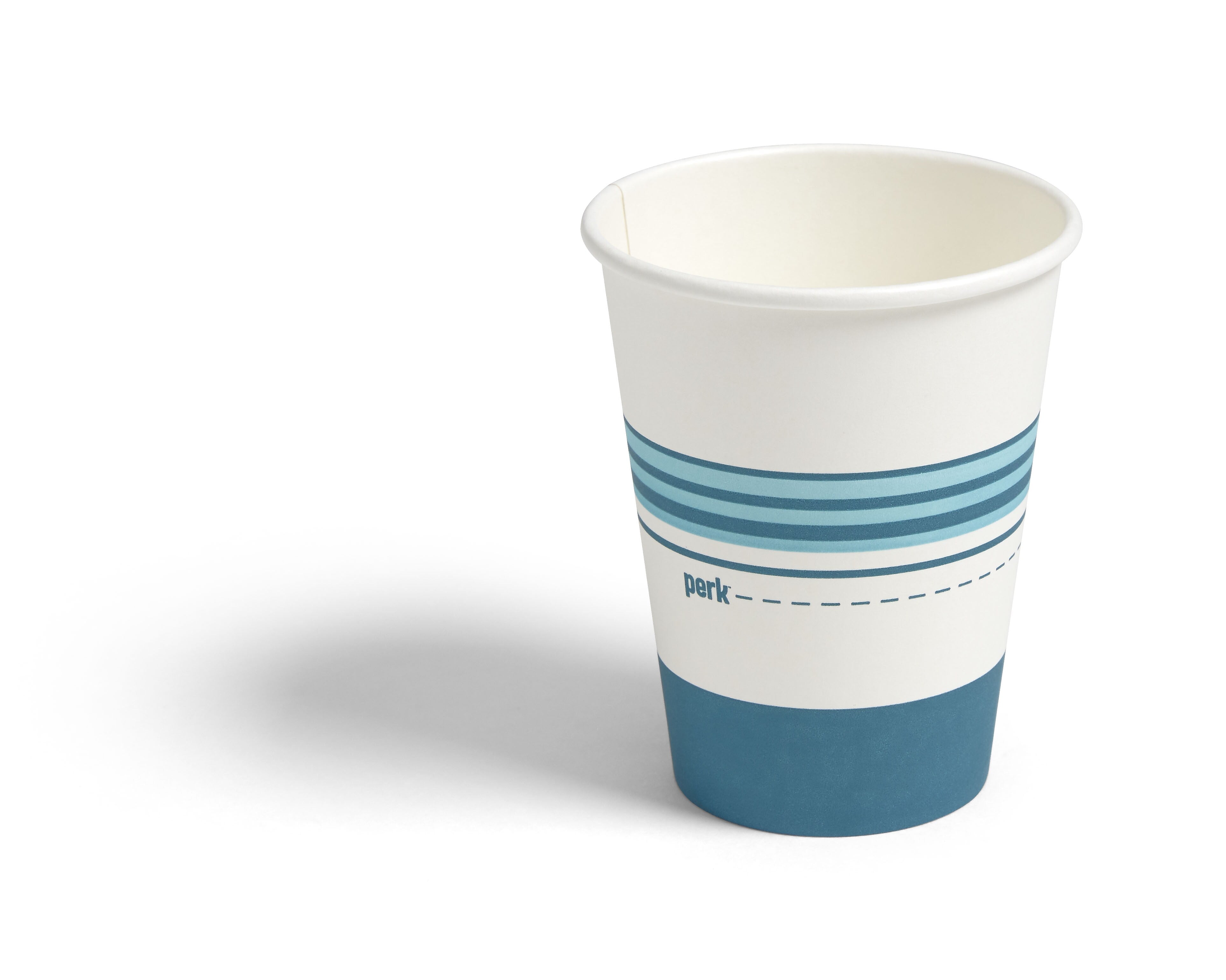 Perk™ Paper Hot Cup, 12 Oz., White/Blue, 500/Carton