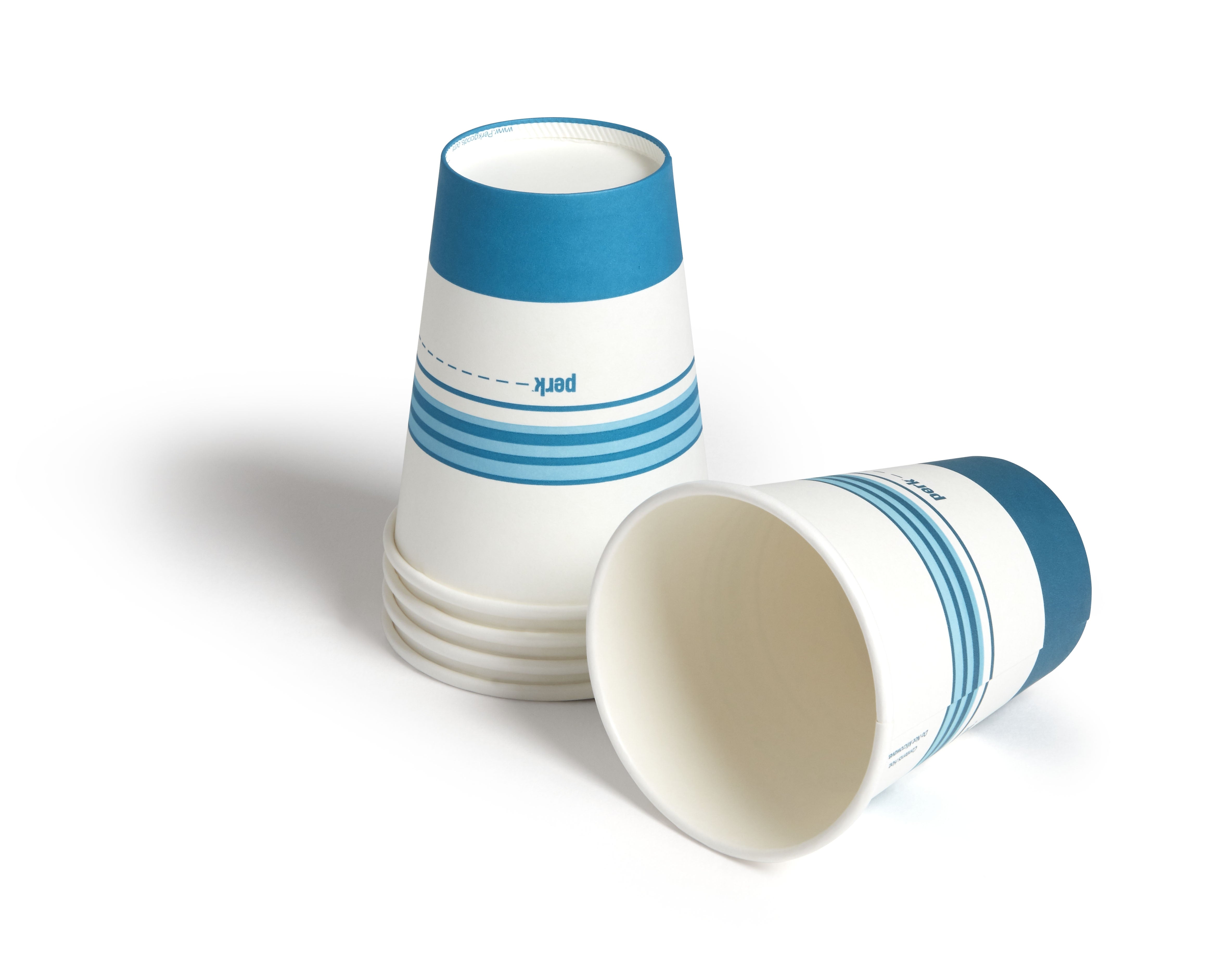 Perk™ Paper Hot Cup, 12 Oz., White/Blue, 50/Pack