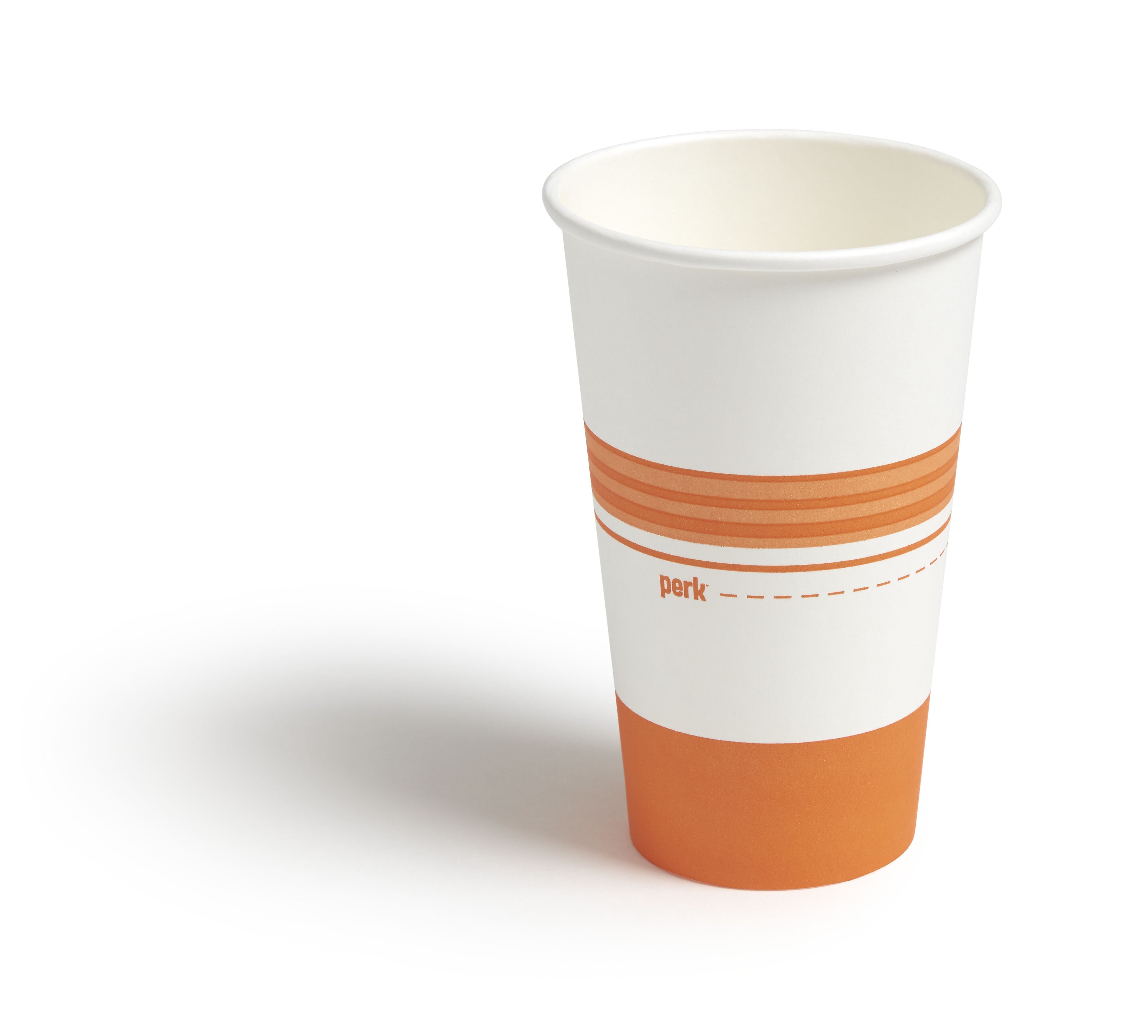 Perk™ Paper Hot Cup, 16 Oz., White/Orange, 500/Carton