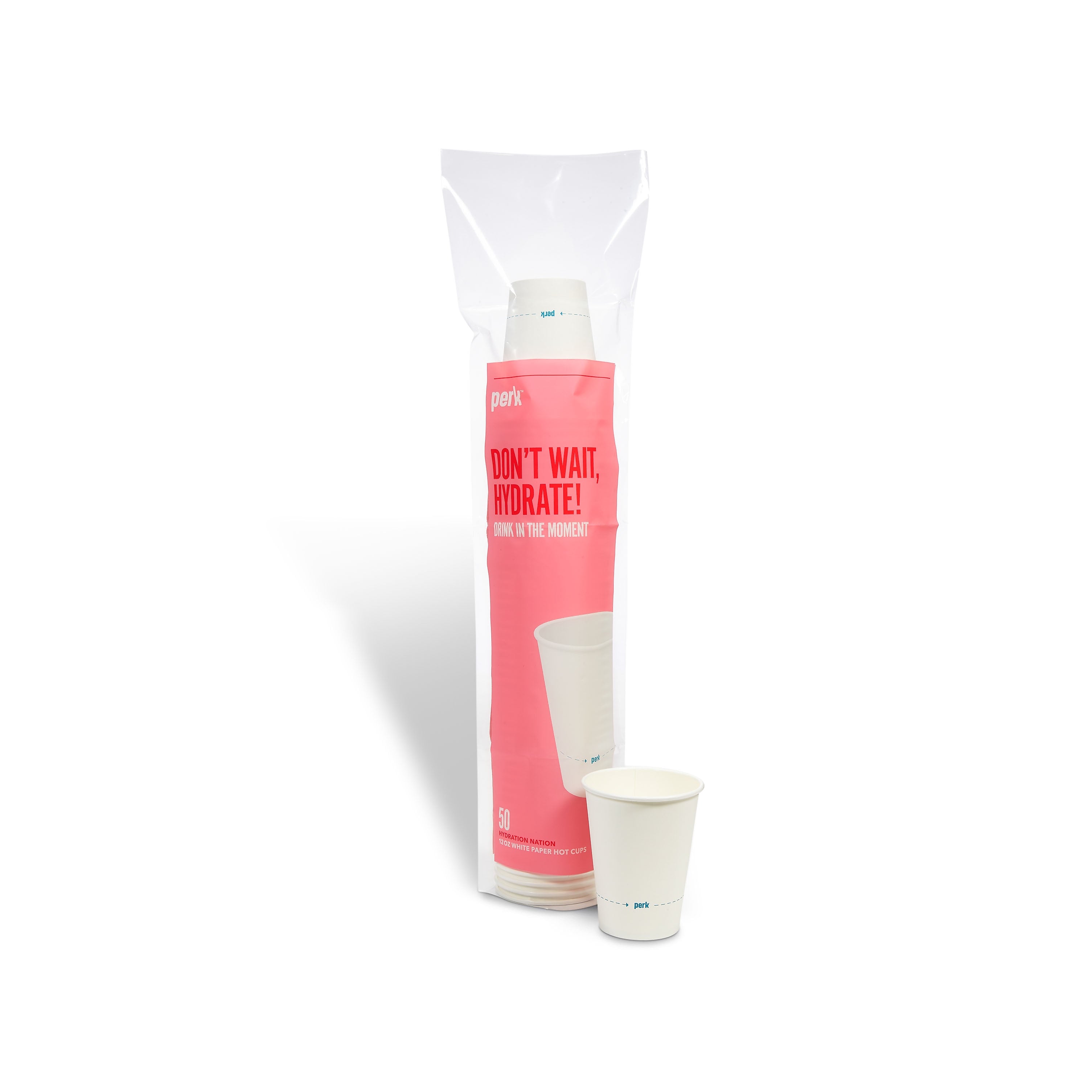 Perk™ Paper Hot Cups, 12 oz., White, 50/Pack
