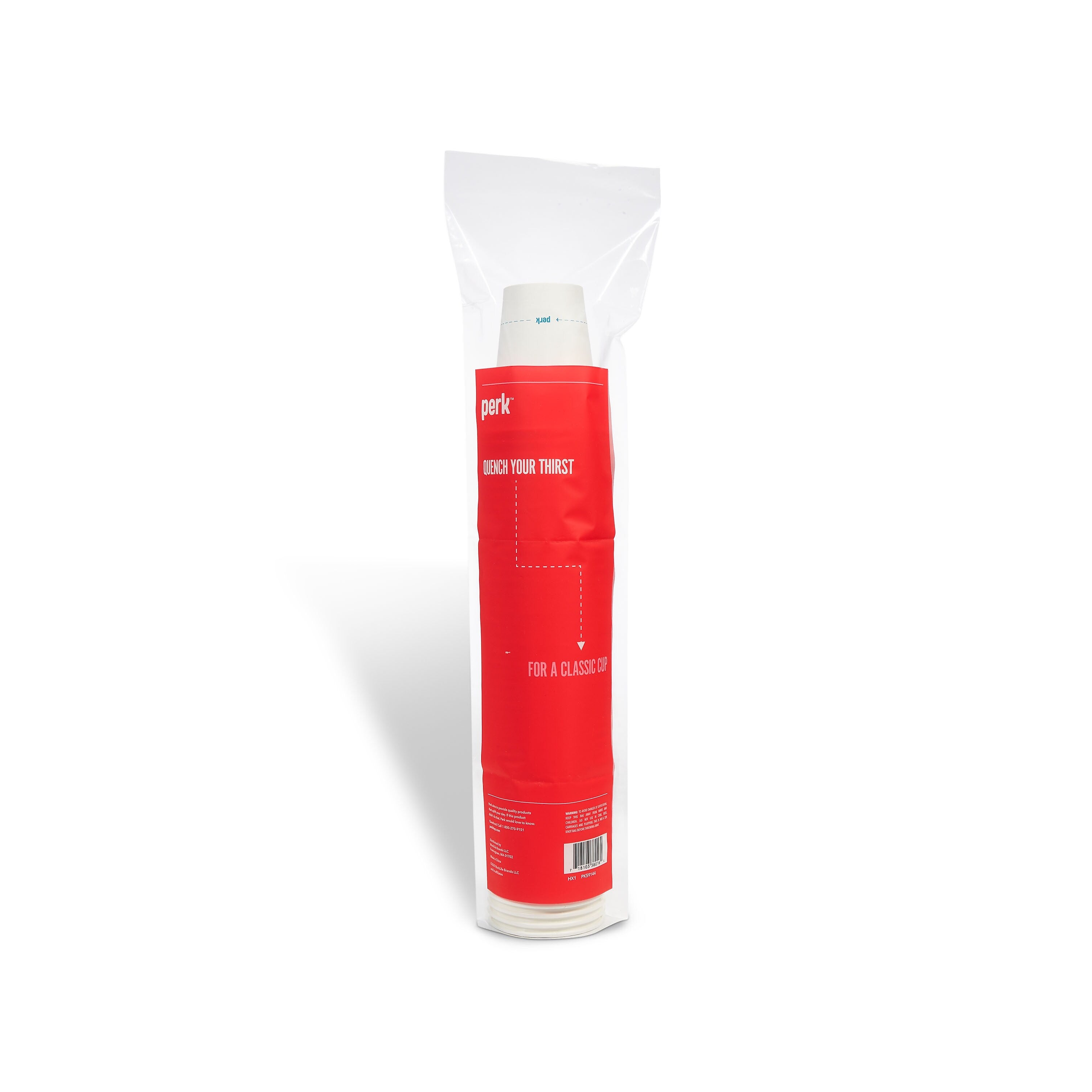 Perk™ Paper Hot Cups, 12 oz., White, 50/Sleeve, 10 Sleeves/Carton