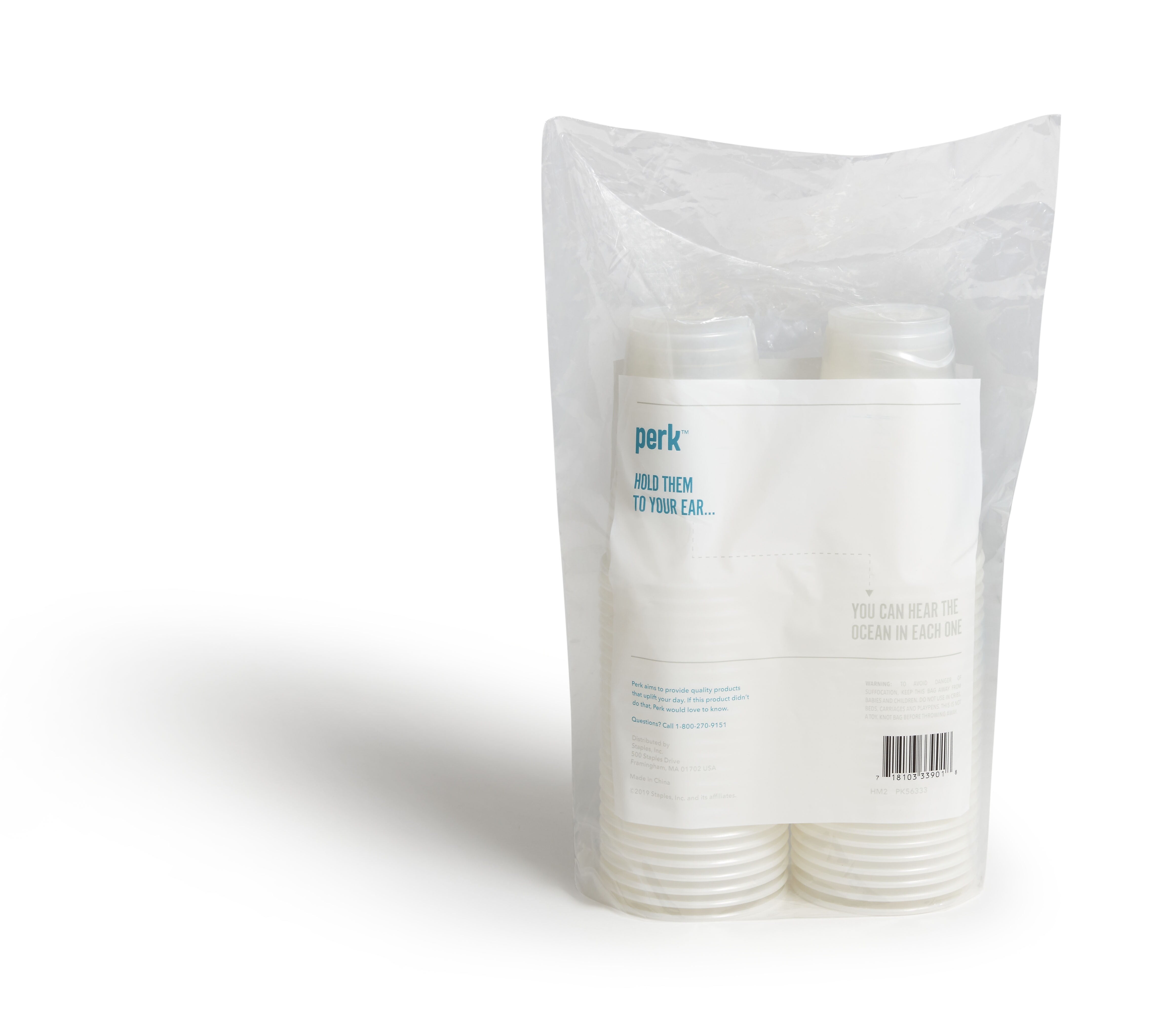 Perk™ Plastic Cold Cup, 12 Oz., Clear, 50/Pack