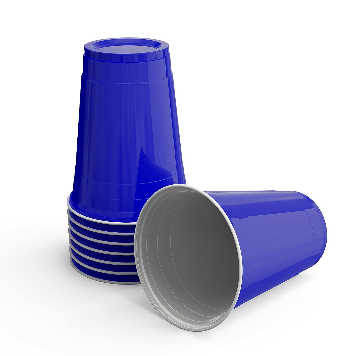 Perk™ Plastic Cold Cup, 16 Oz., Blue, 500/Carton