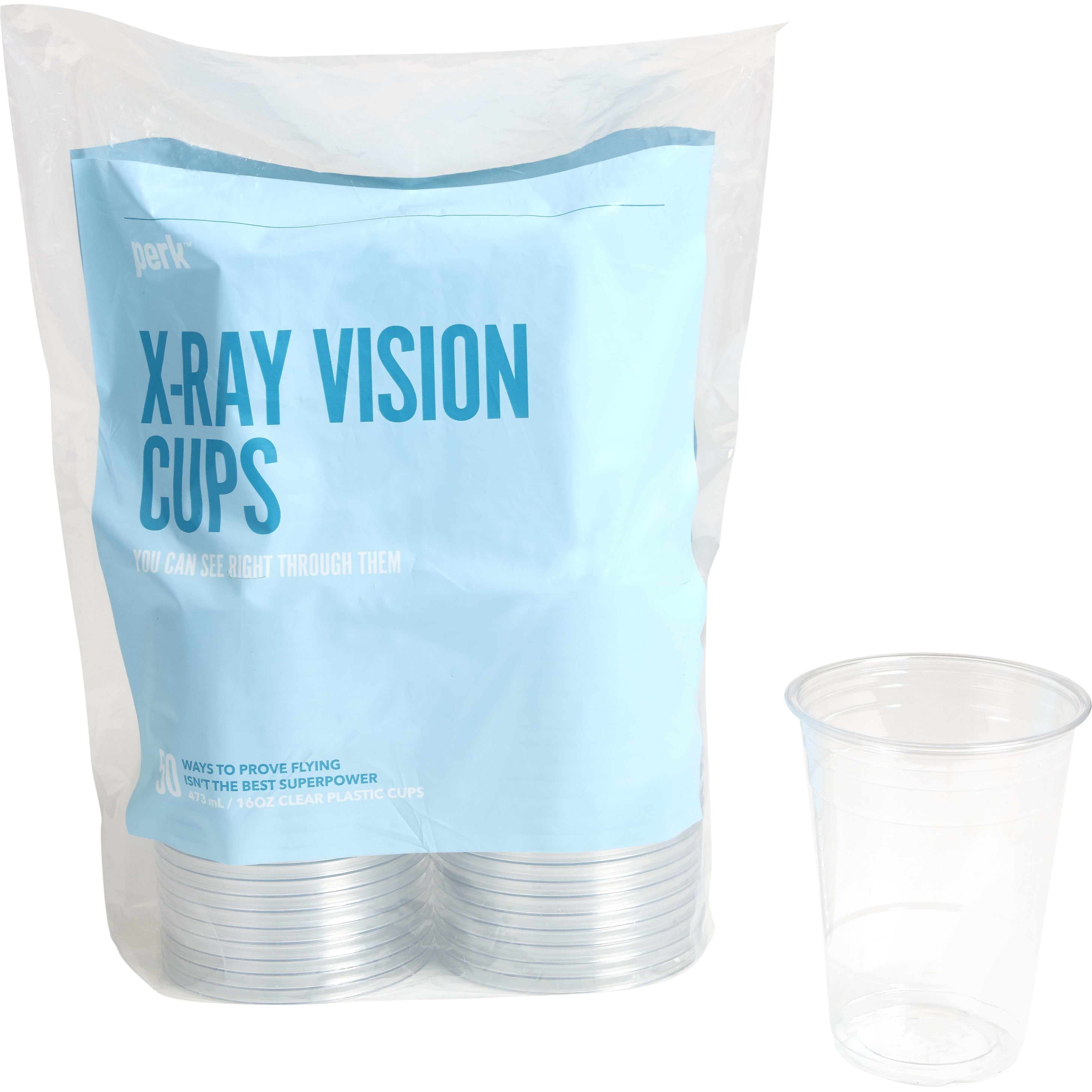 Perk™ Plastic Cold Cup, 16 Oz., Clear, 50/Pack