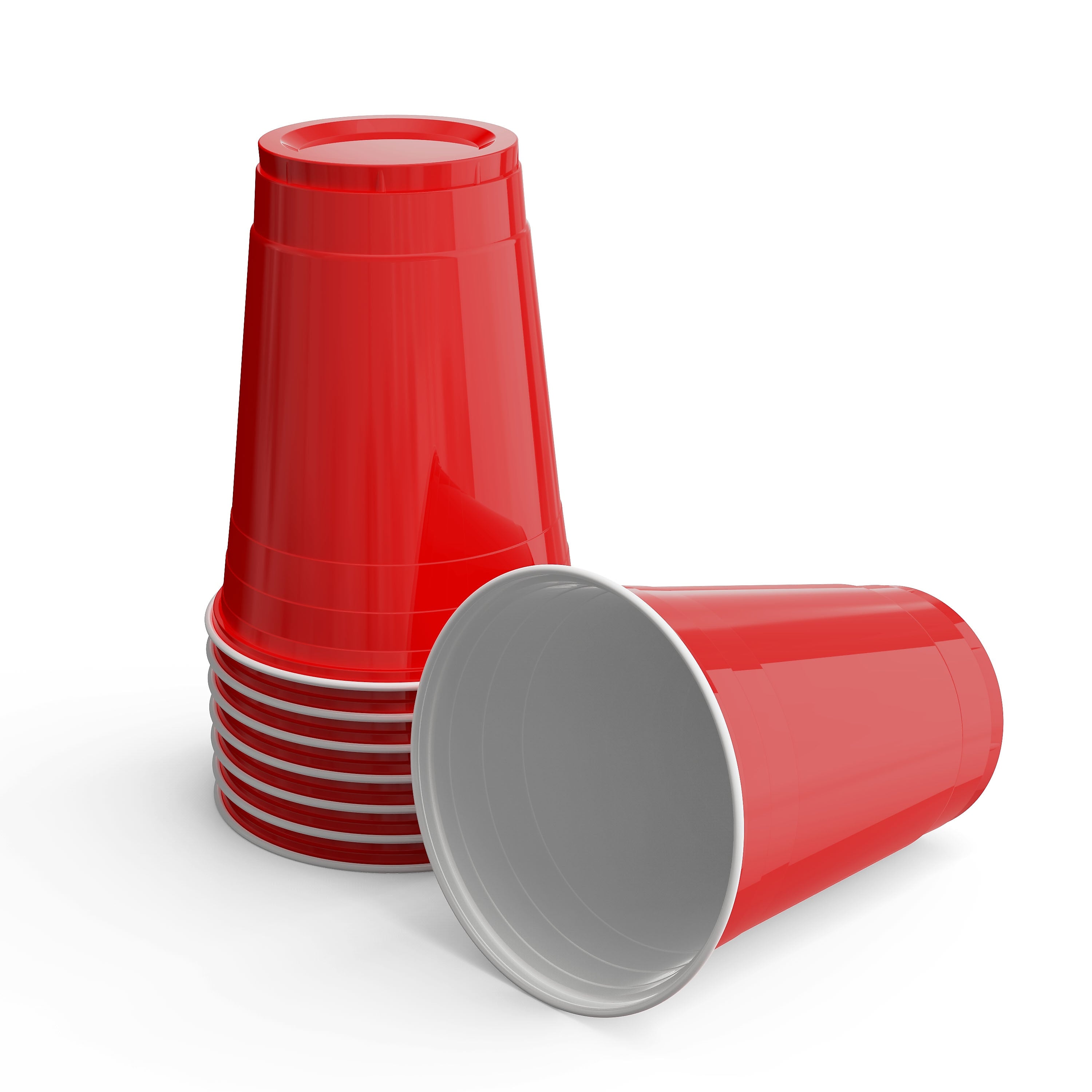 Perk™ Plastic Cold Cup, 16 Oz., Red, 500/Carton