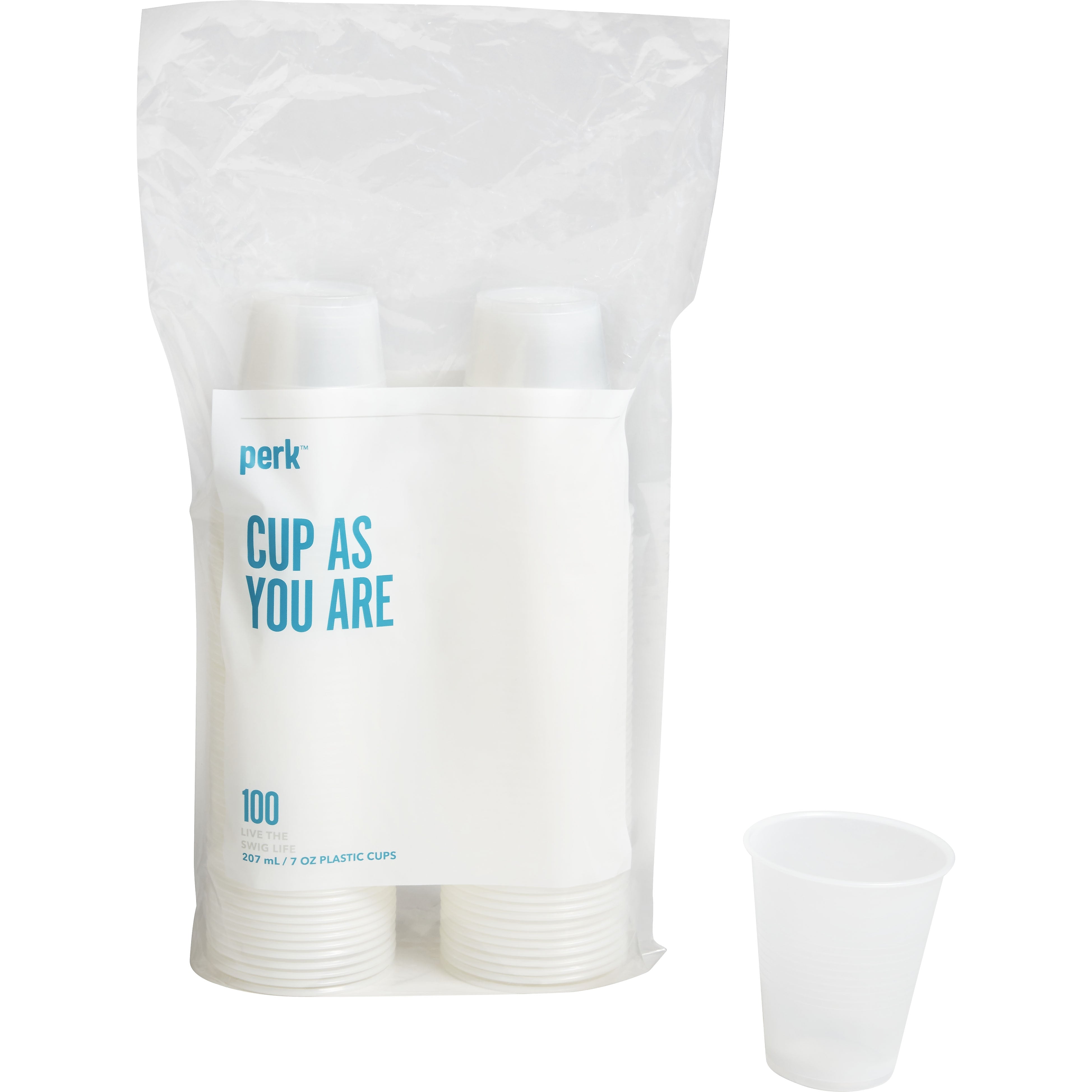 Perk™ Plastic Cold Cup, 7 Oz., Clear, 100/Pack