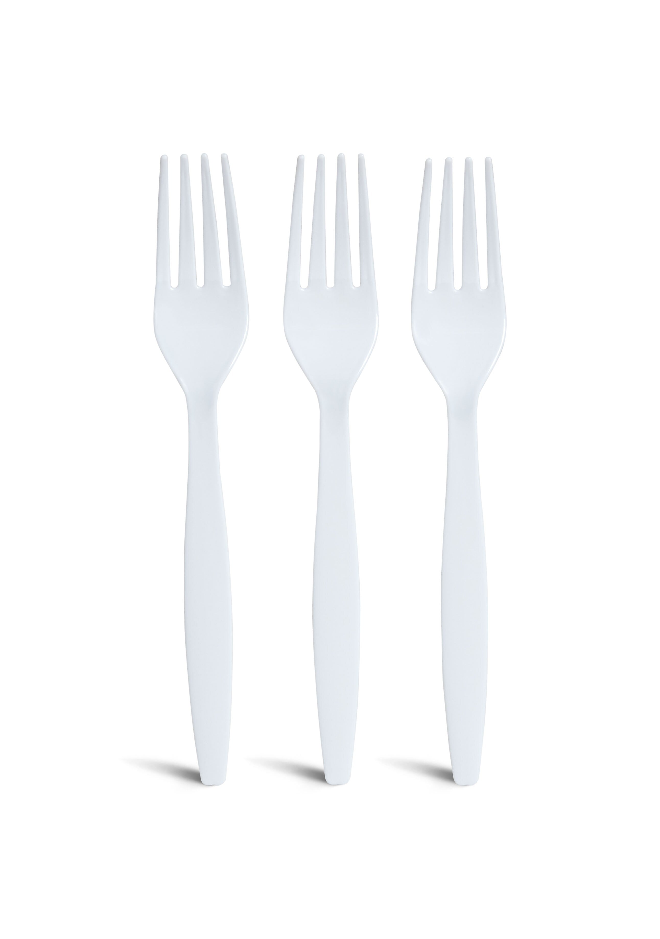 Perk™ Plastic Fork, Heavy-Weight, White, 100/Pack