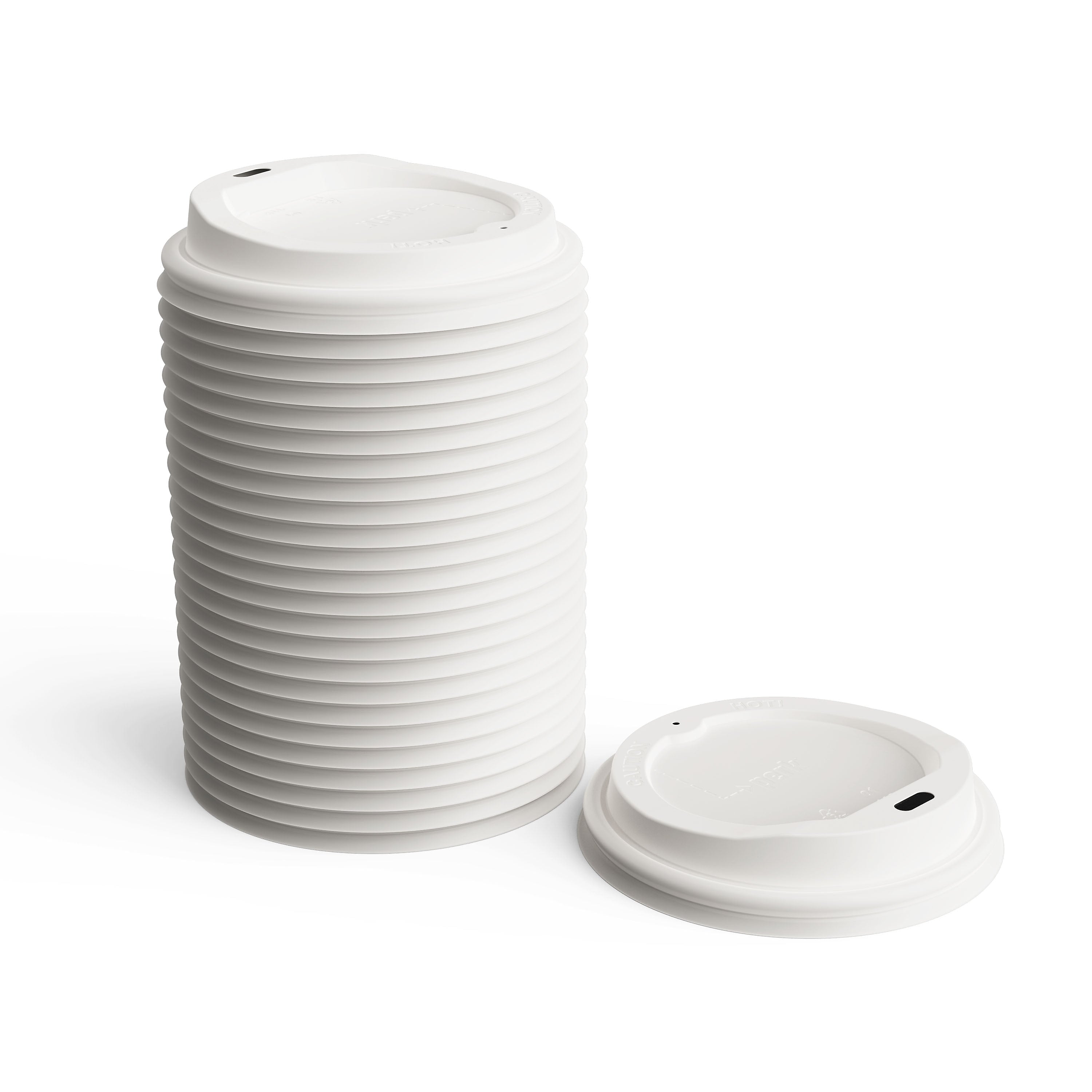 Perk™ Plastic Hot Cup Lid, 10/12/16 Oz., White, 50/Pack