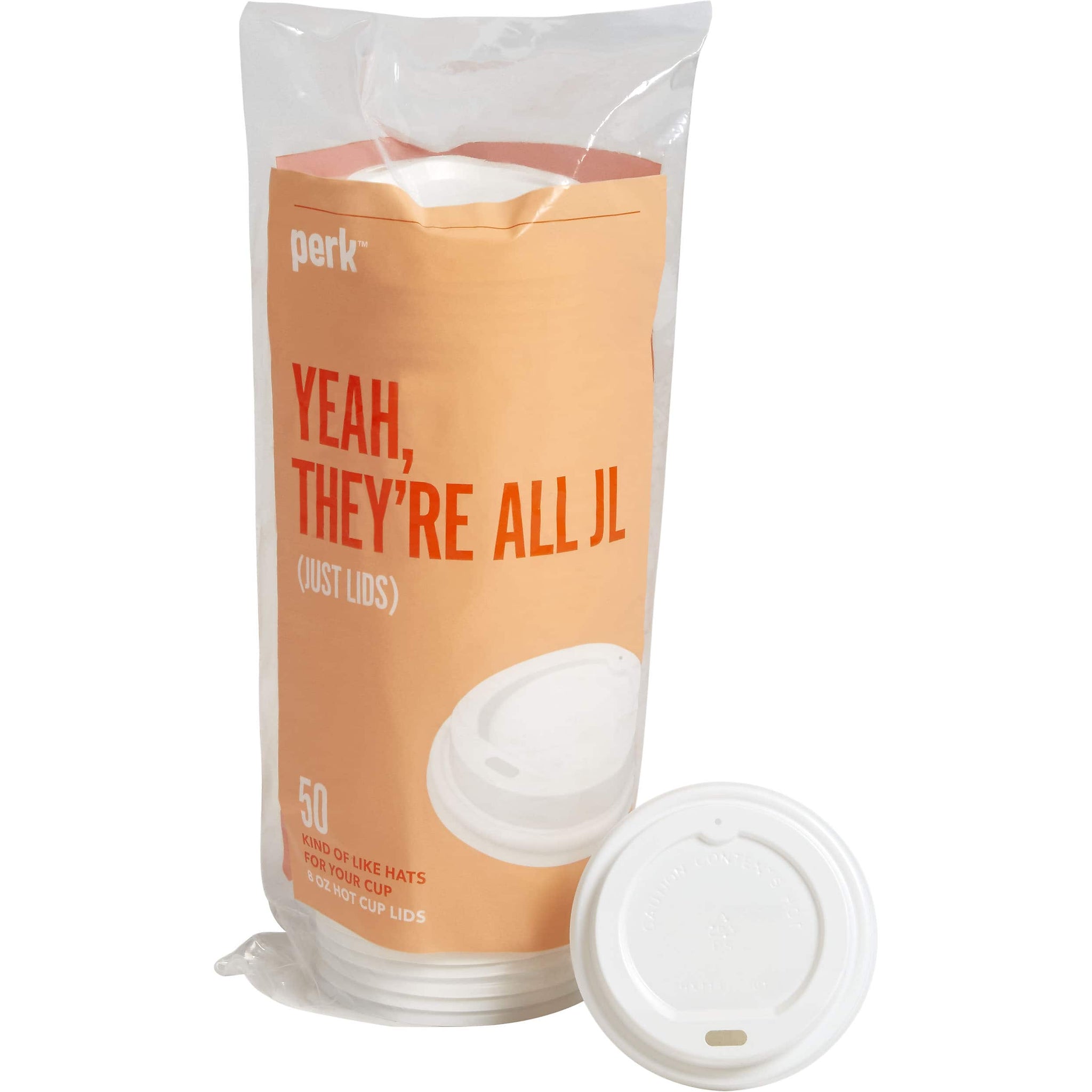 Perk™ Plastic Hot Cup Lid, 8 Oz., White, 50/Pack