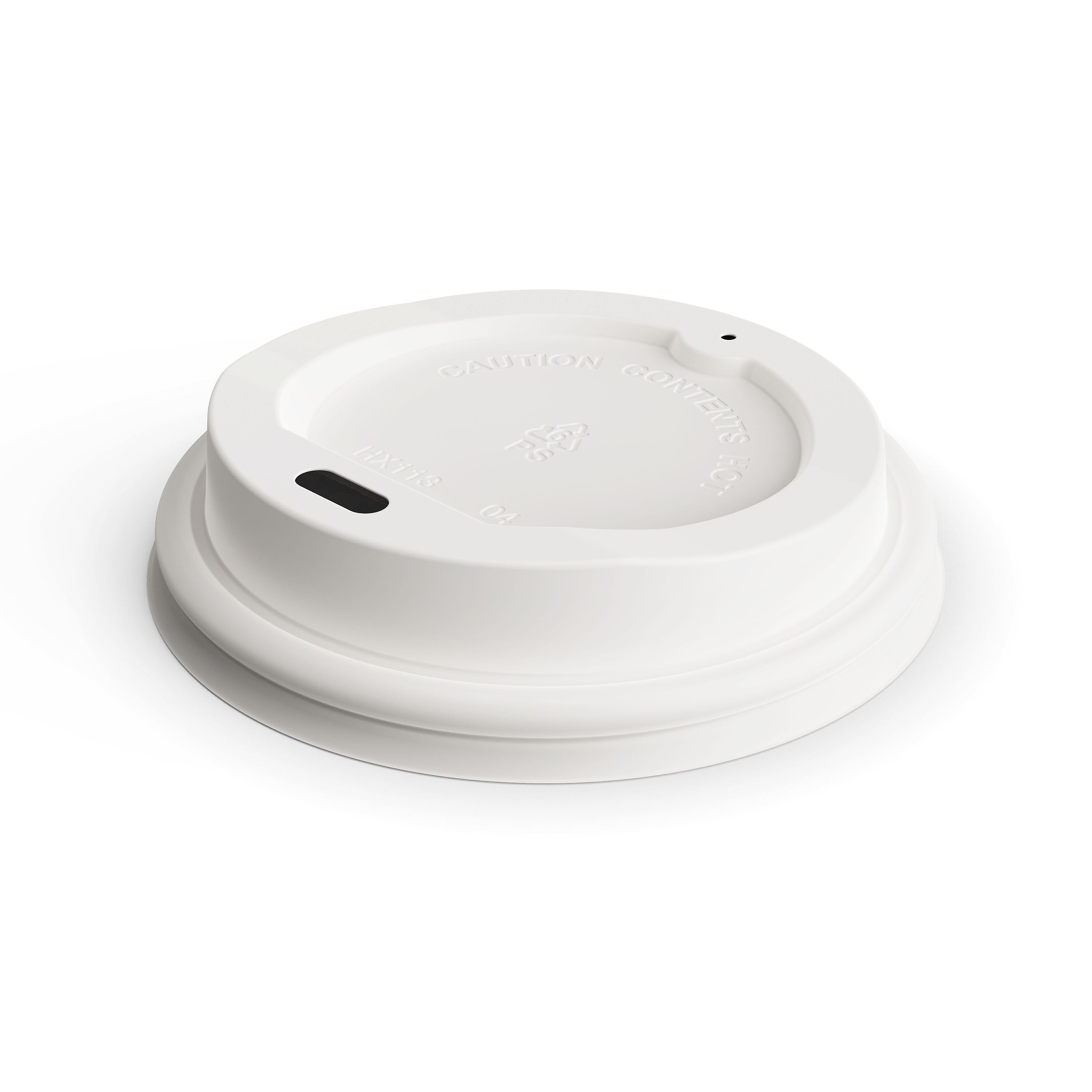 Perk™ Plastic Hot Cup Lid, 8 Oz., White, 50/Pack