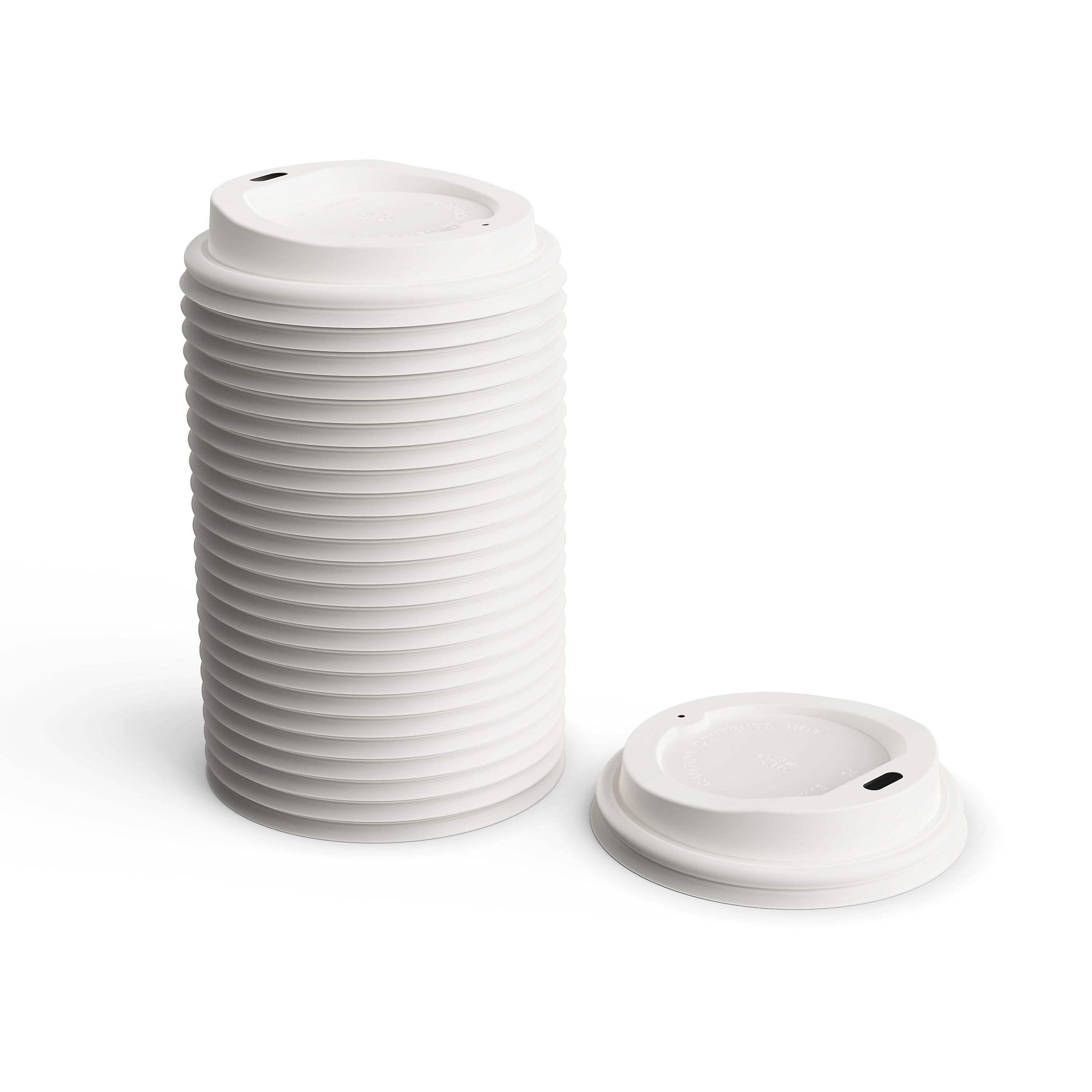 Perk™ Plastic Hot Cup Lid, 8 Oz., White, 50/Pack